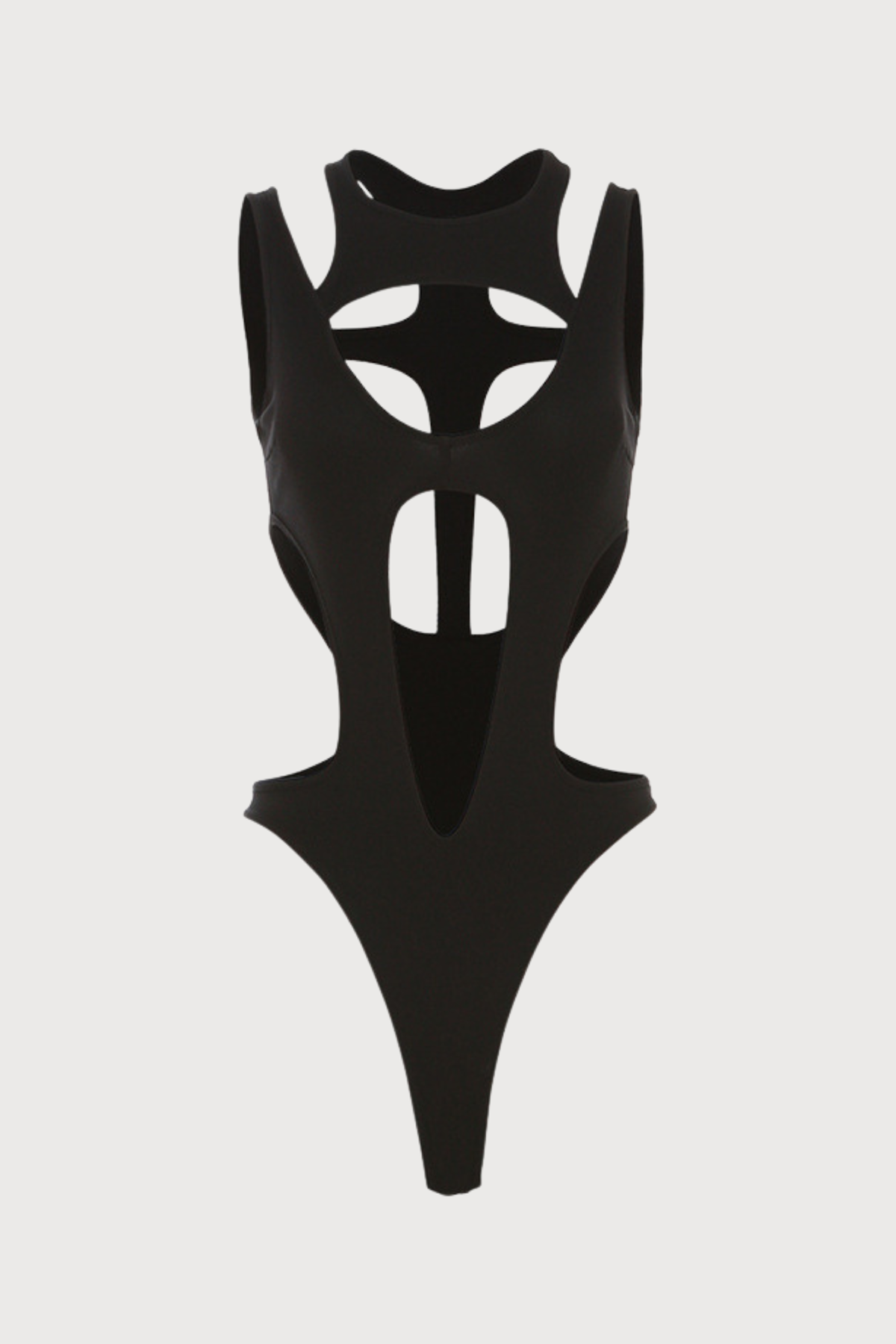 Snake Curve Sleeveless Cutout Bodysuit