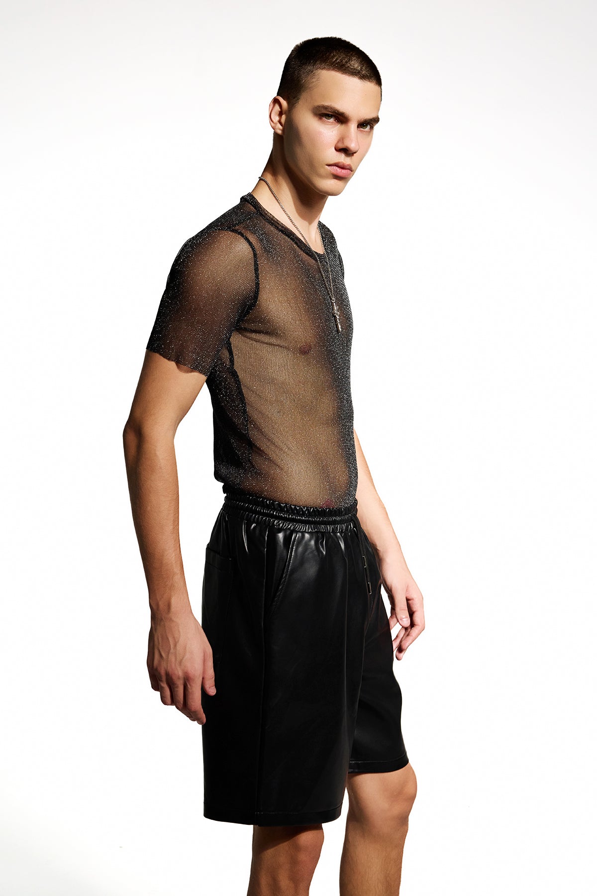 Soft Circuit Rhinestone Mesh Top