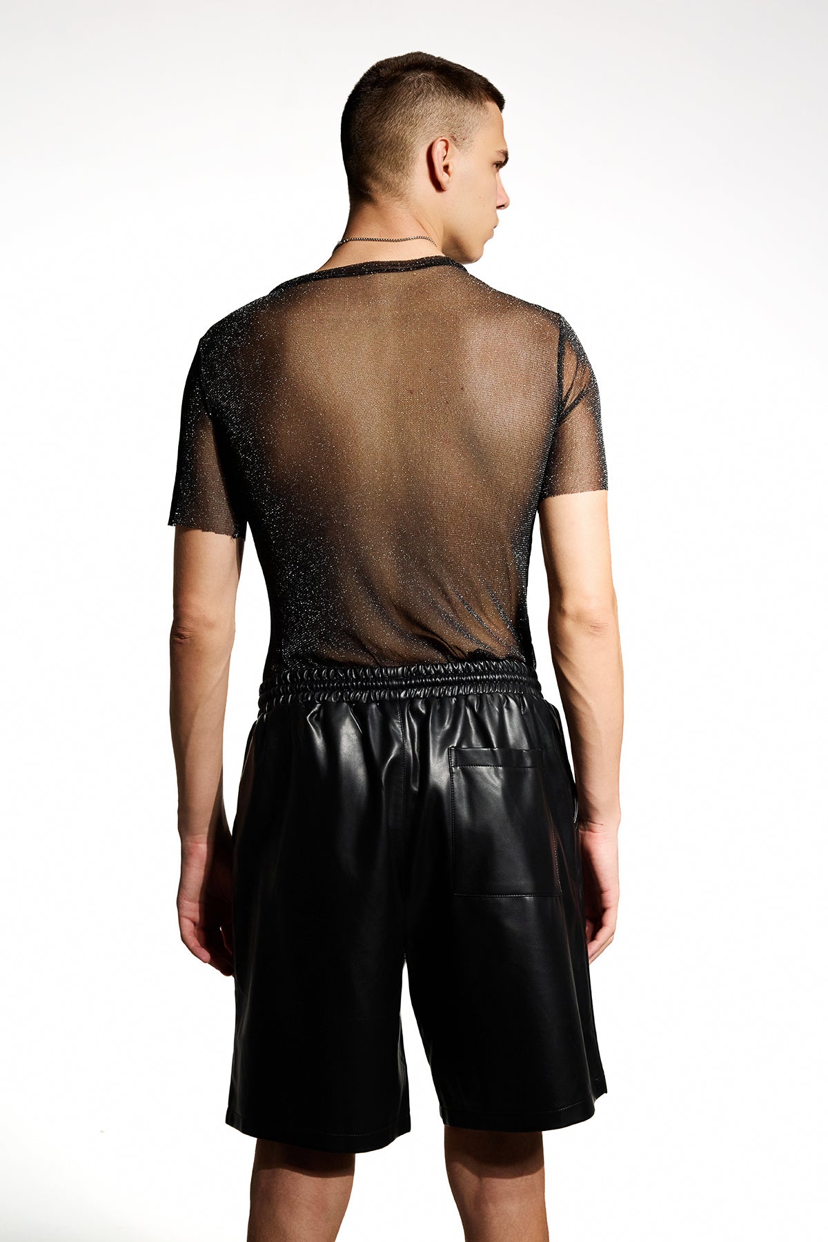 Soft Circuit Rhinestone Mesh Top