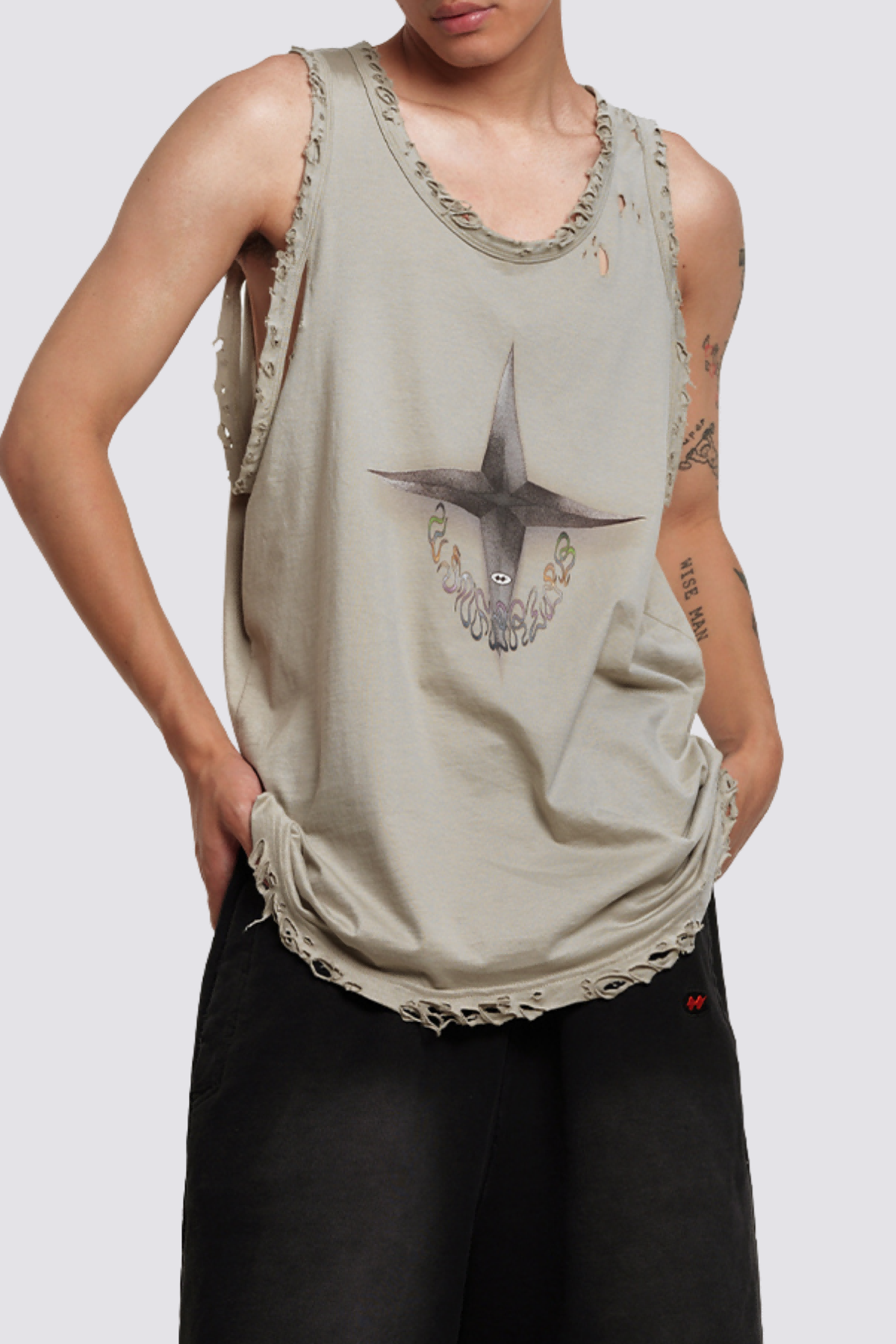 Soft Edge Sleeveless Star Top