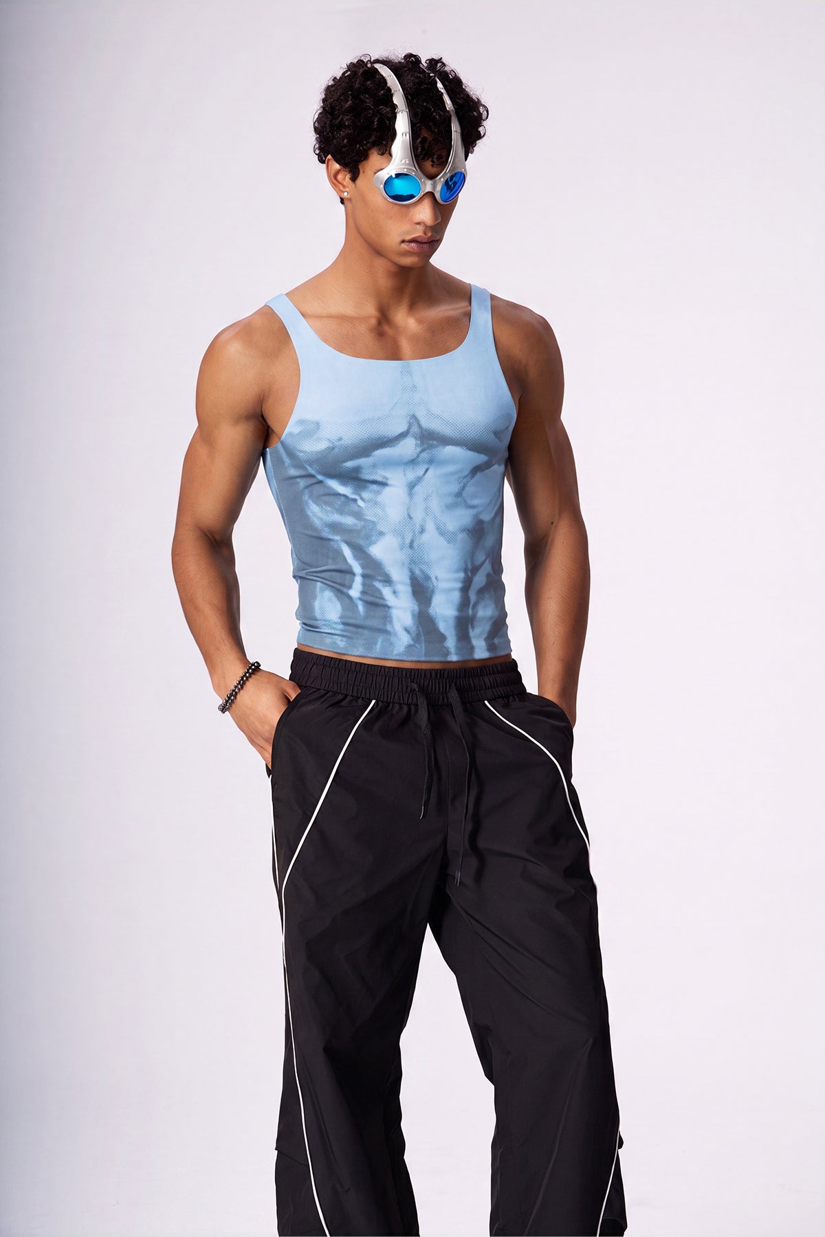 Zachte, lichte mesh-printtop 