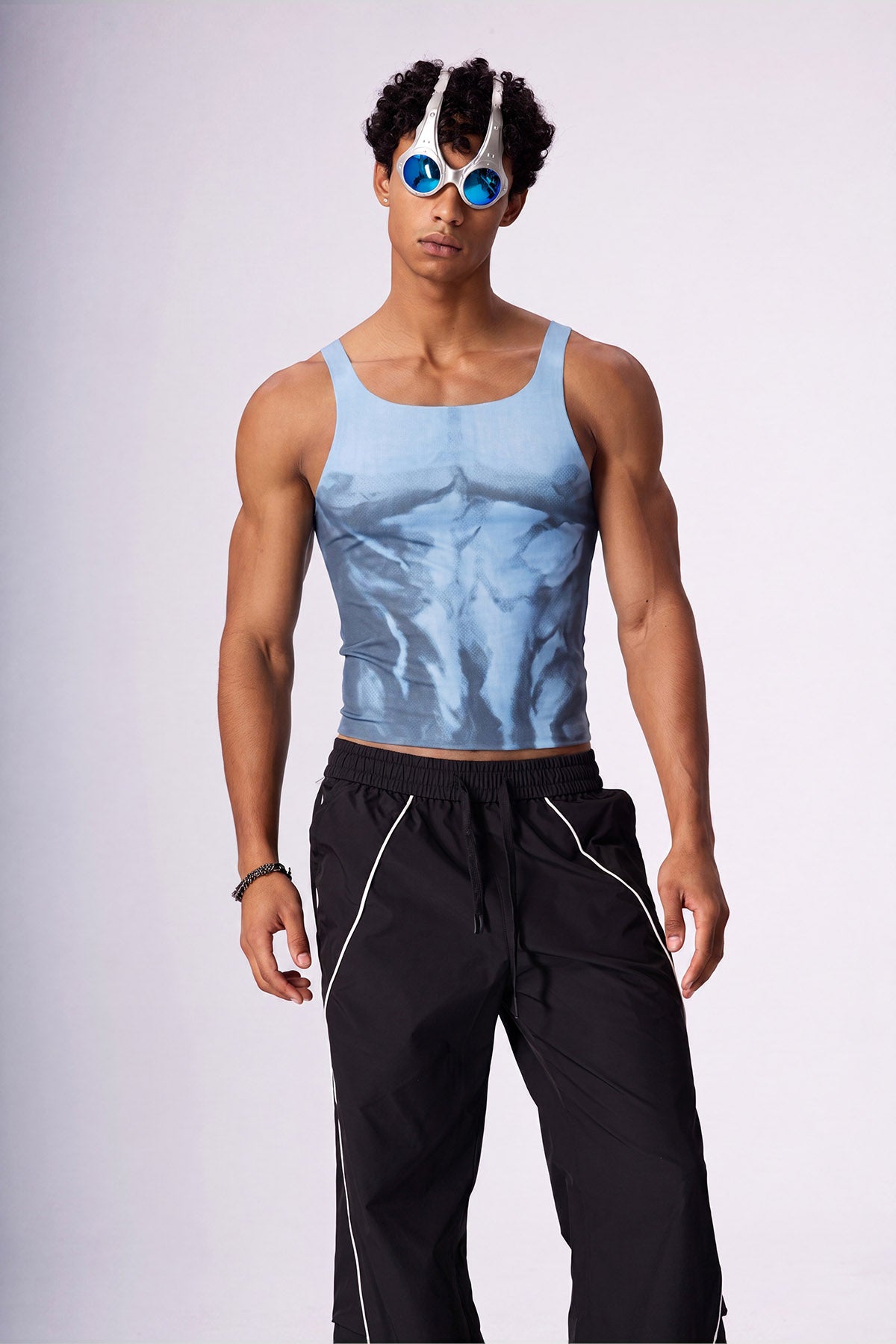 Zachte, lichte mesh-printtop 