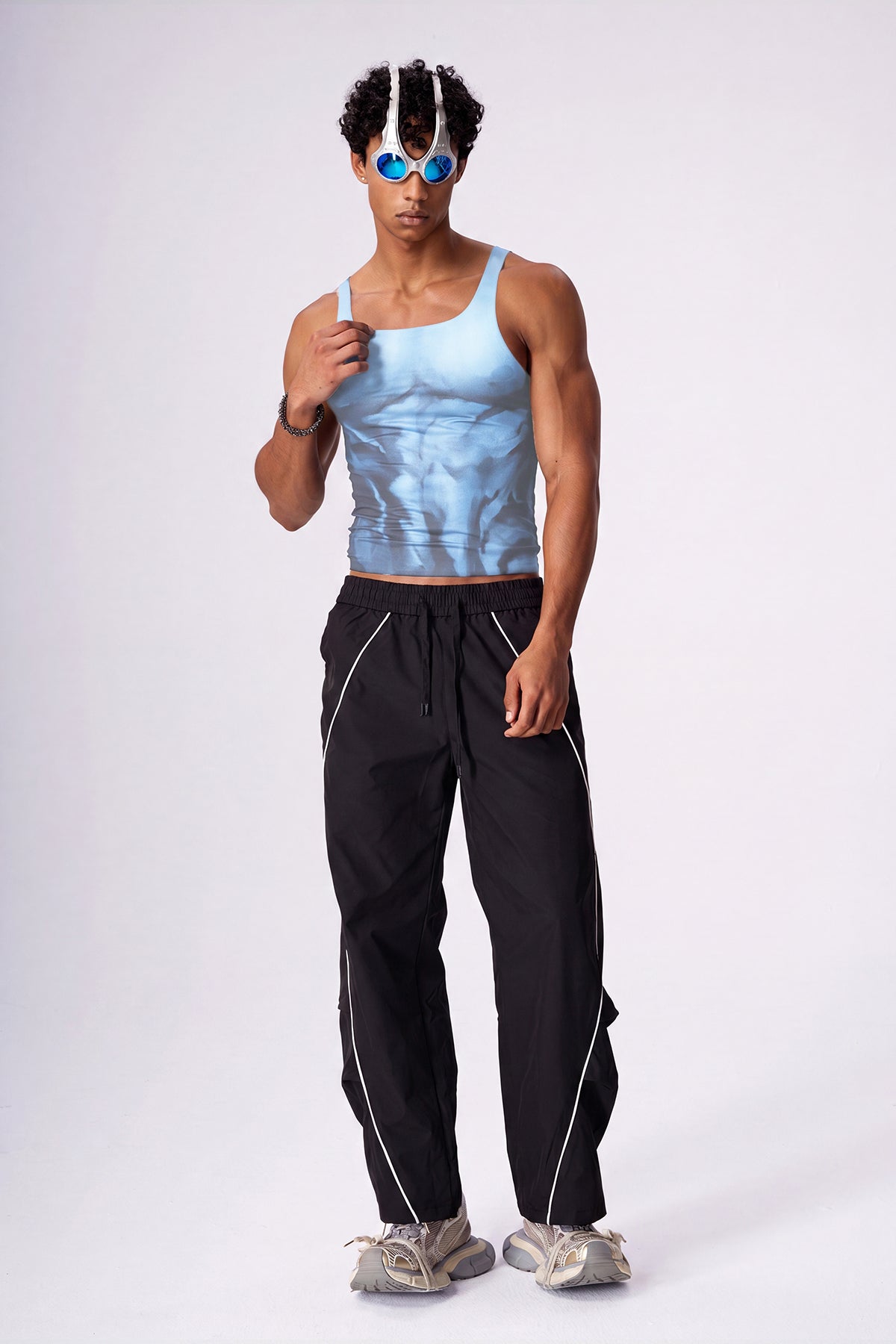 Zachte, lichte mesh-printtop 