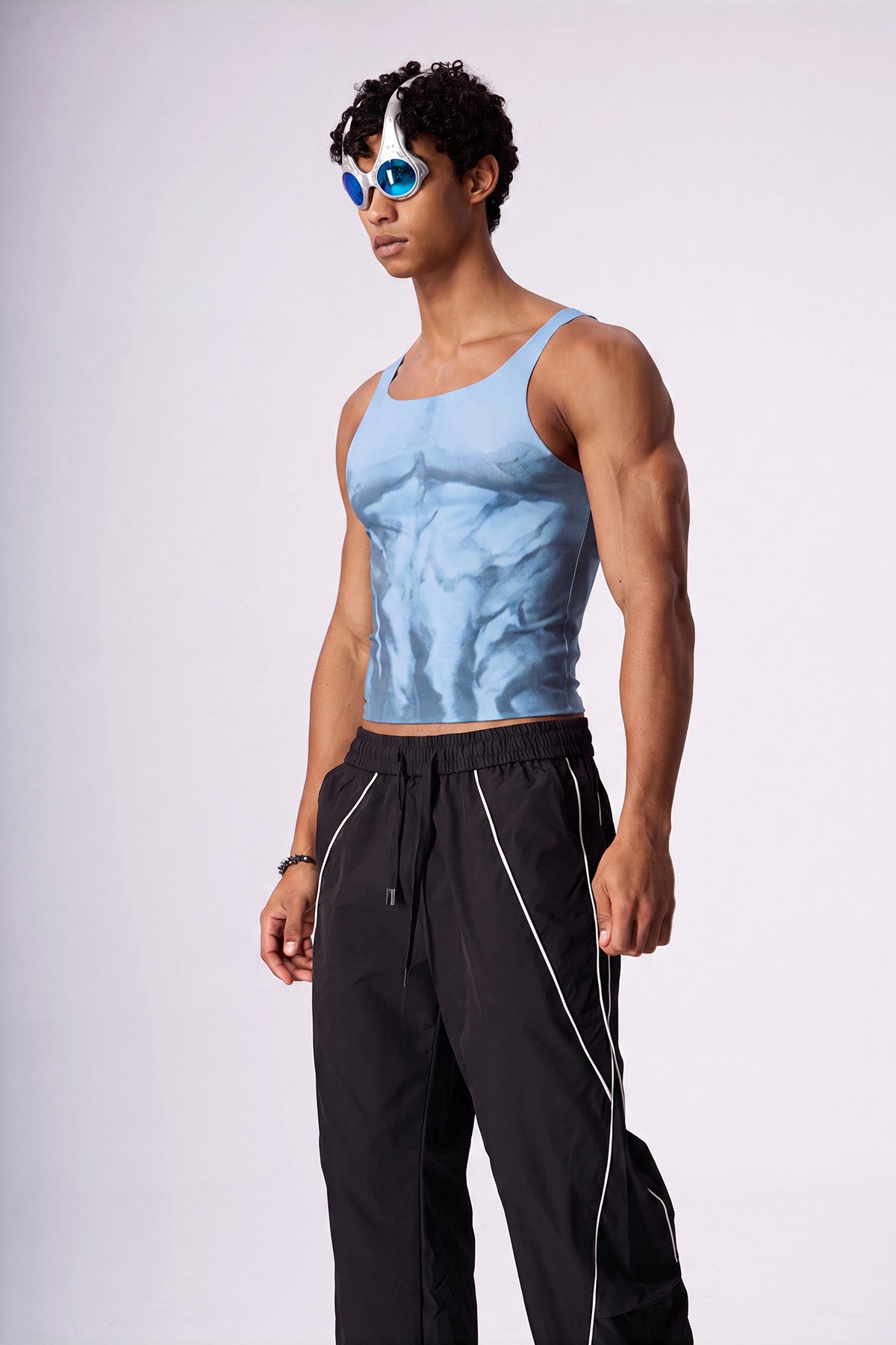 Zachte, lichte mesh-printtop 