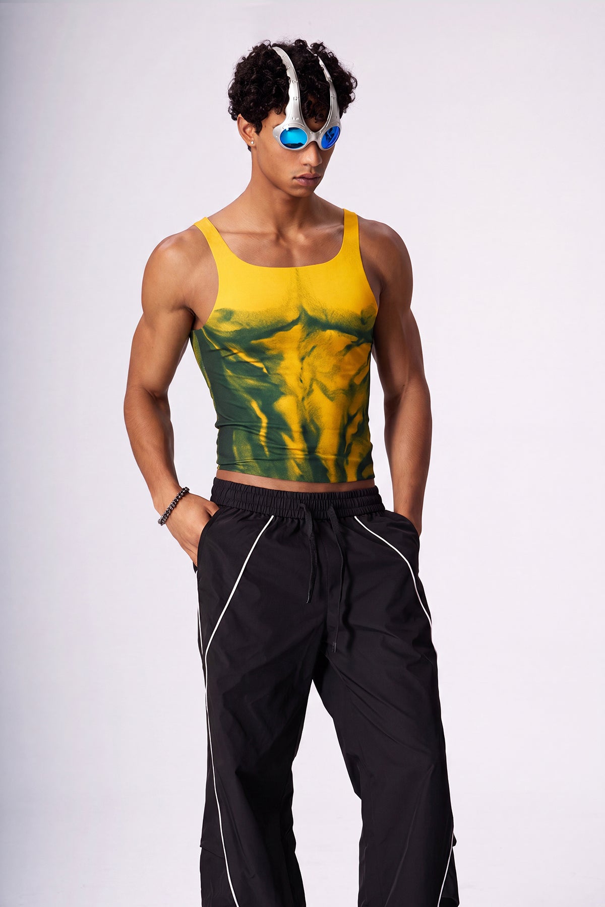 Zachte, lichte mesh-printtop 
