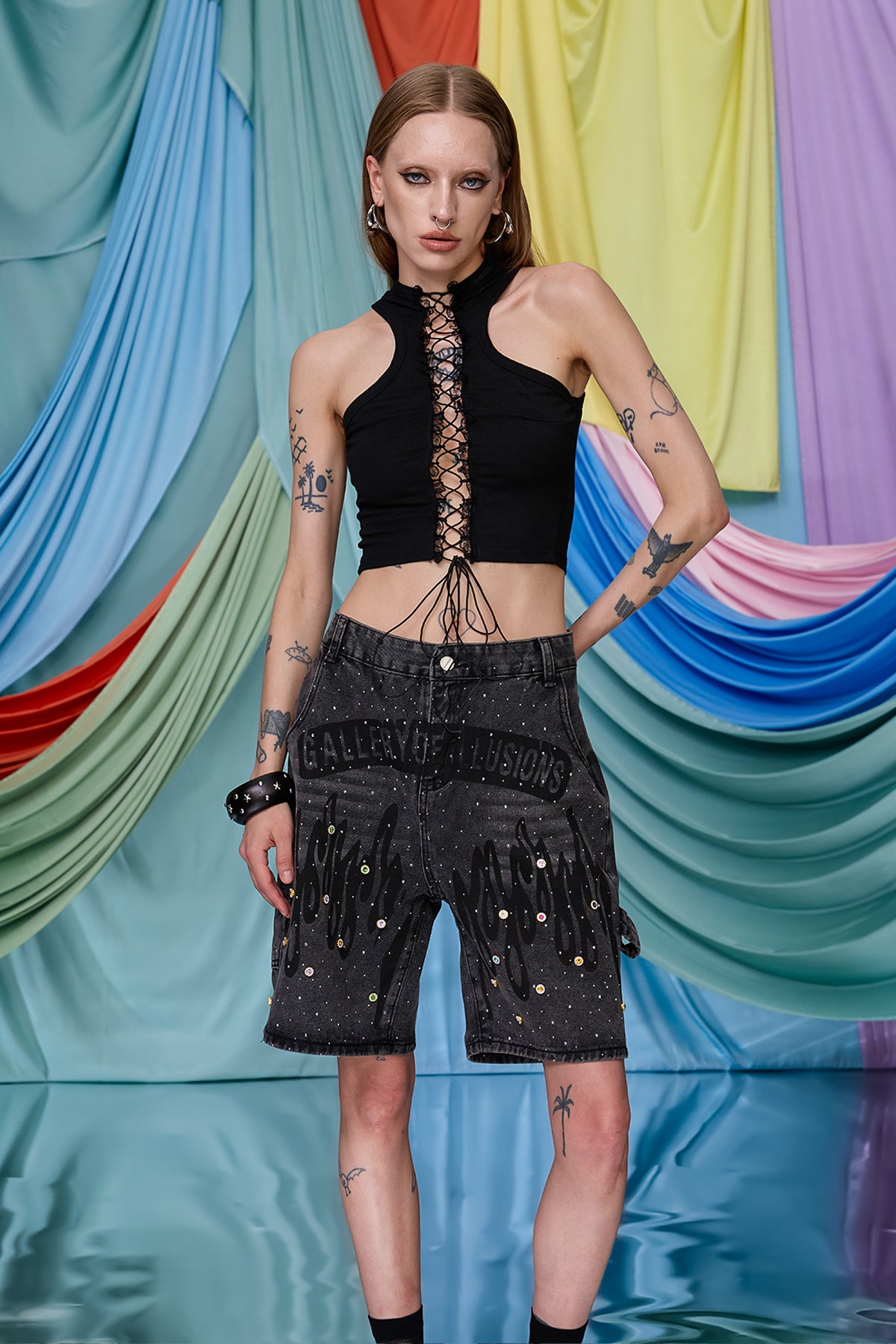 Soft Pulse Lace Up Crop Top