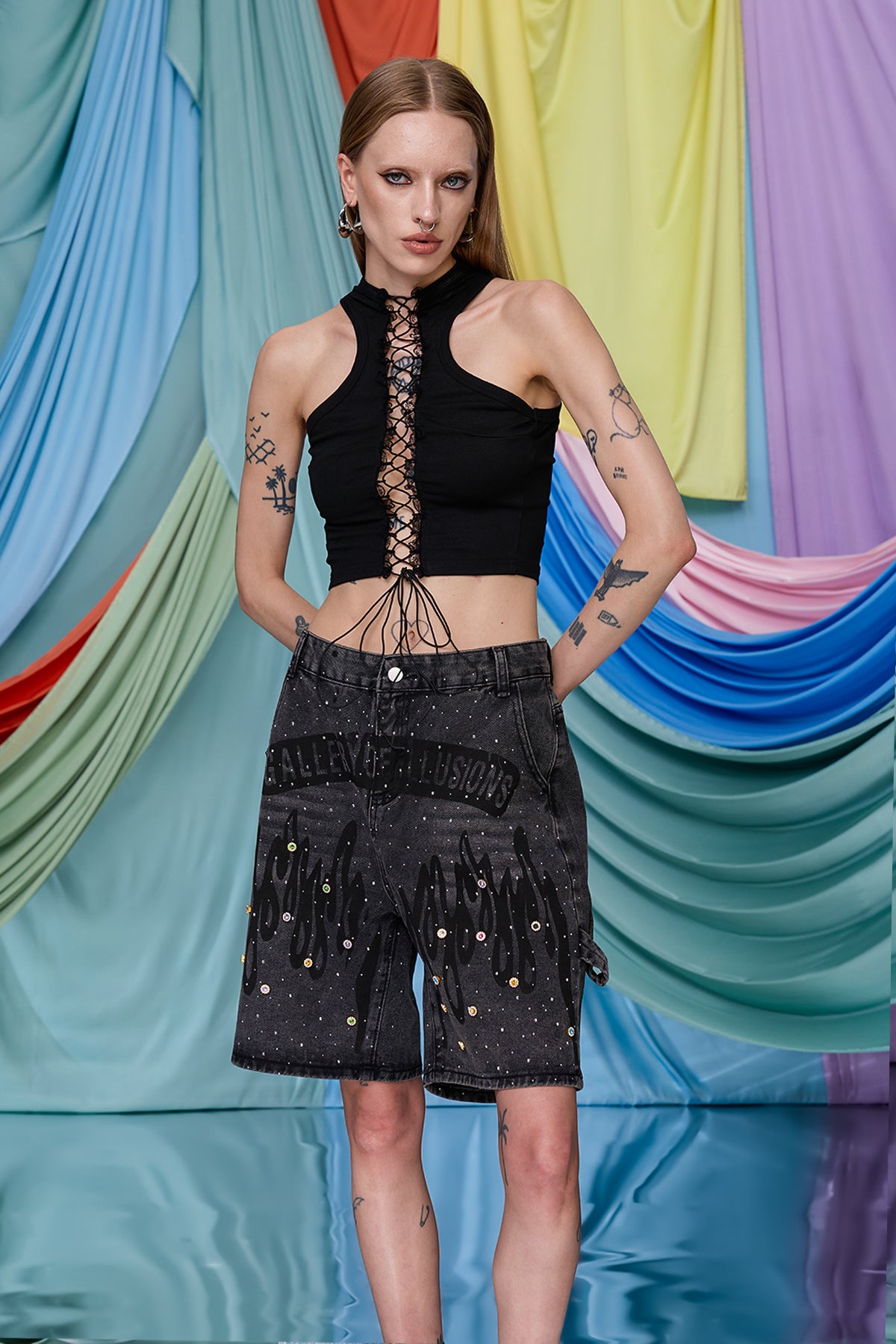 Soft Pulse Lace Up Crop Top