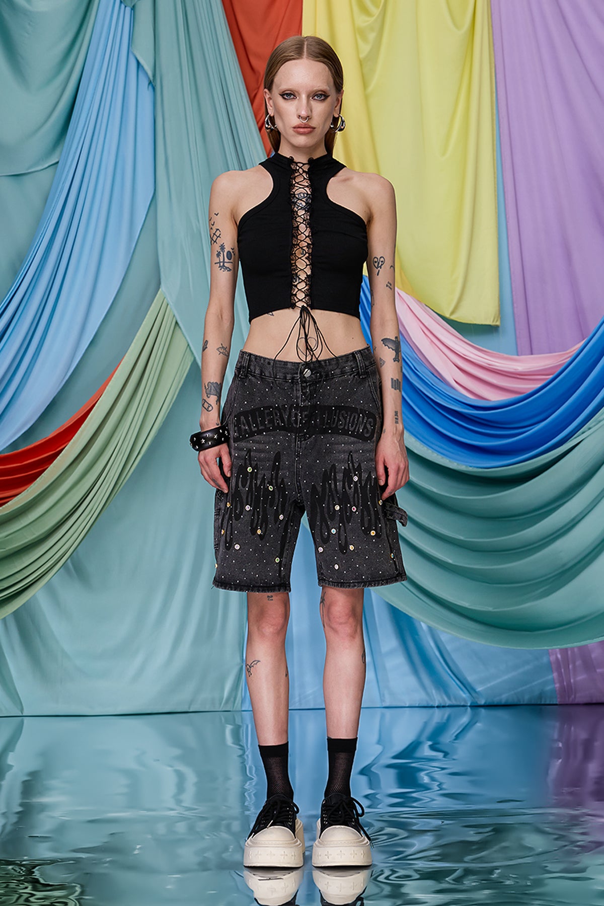 Soft Pulse Lace Up Crop Top