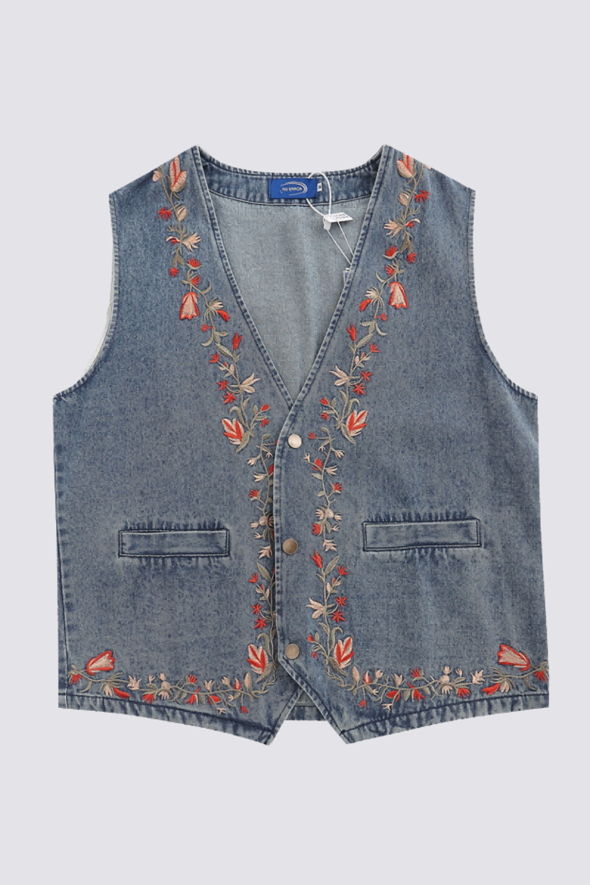 Soft Repeat Floral Embroidery Vest