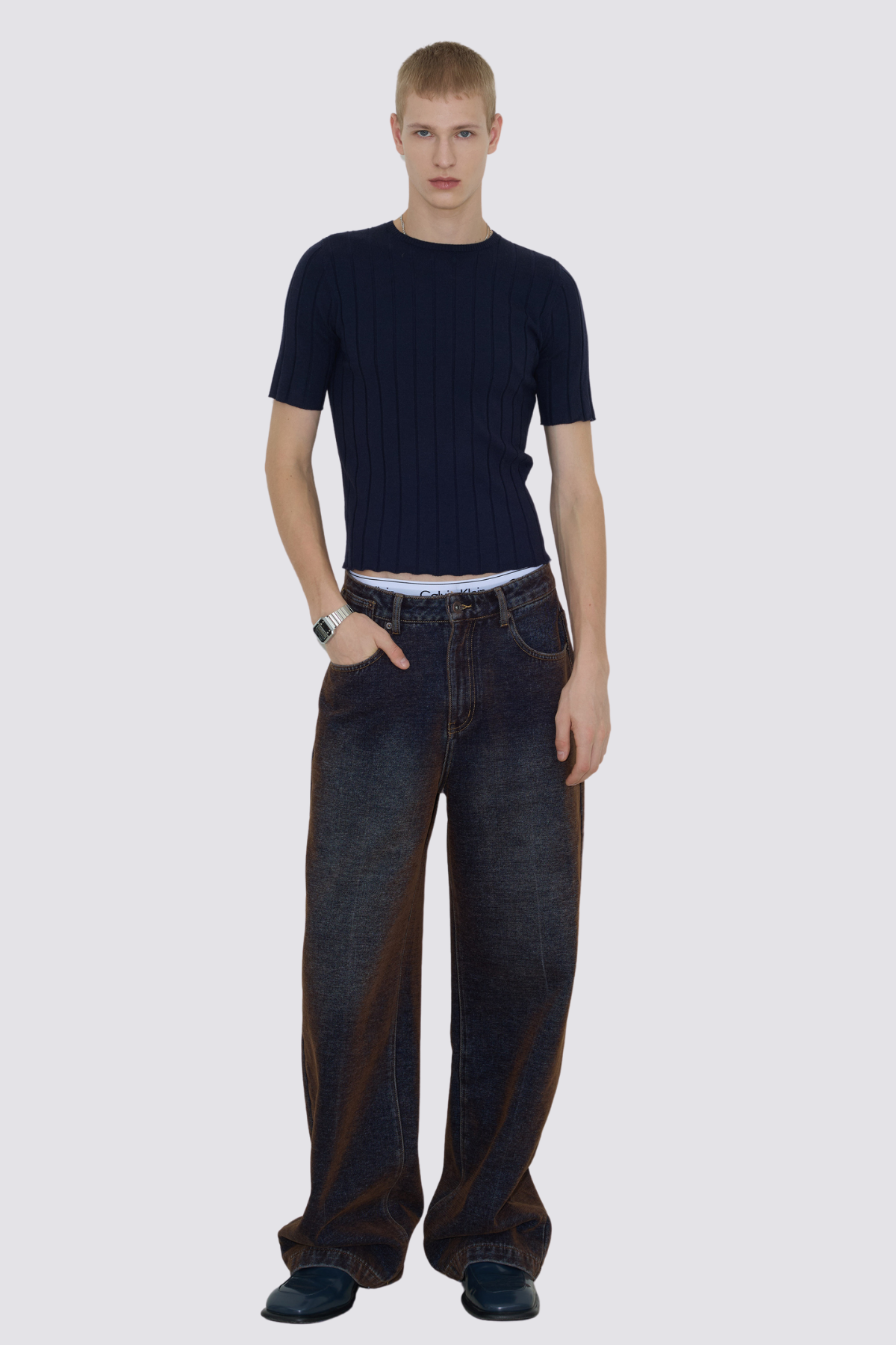 Soft Stretch Striped Knit Top