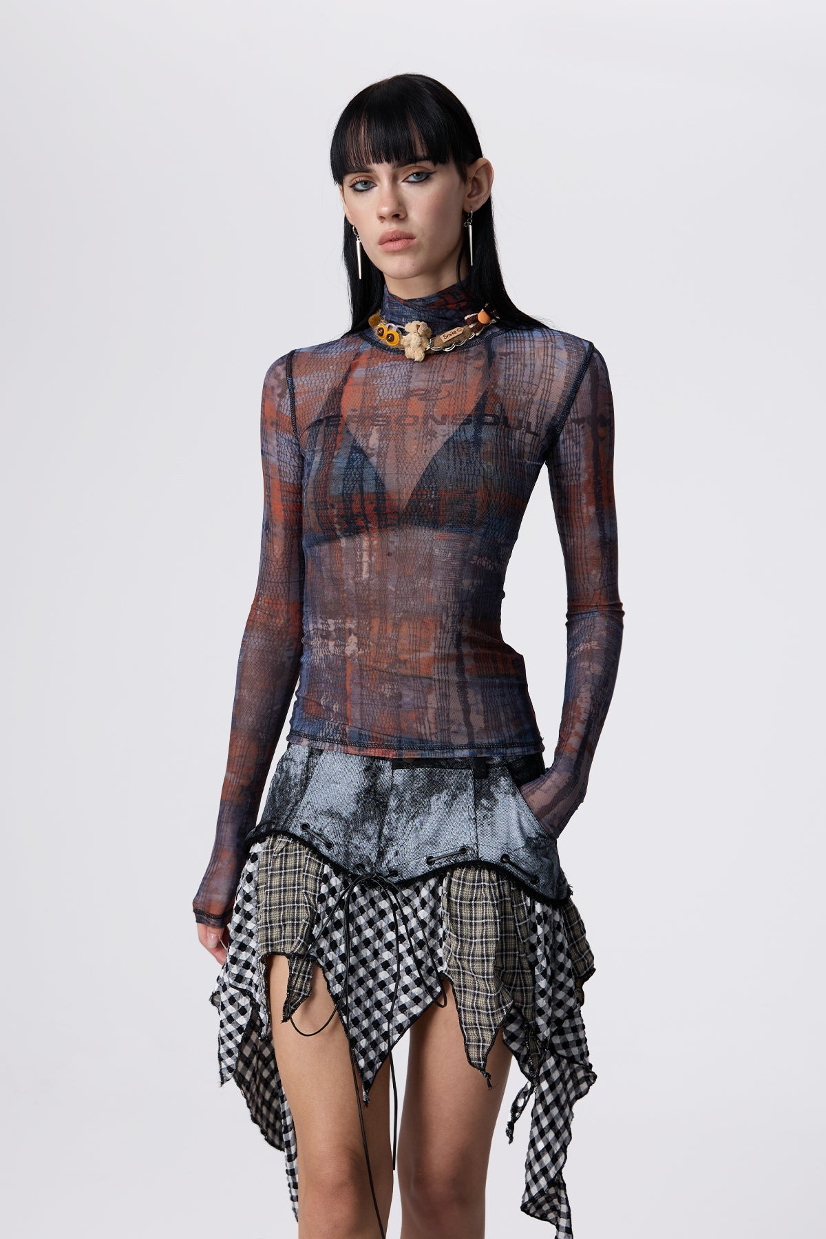 Soft Tension Long Sleeve Mesh Top