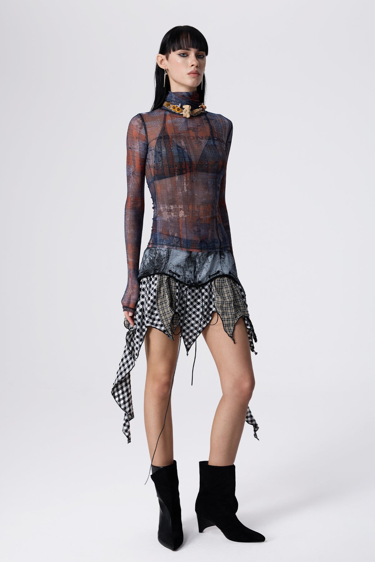 Soft Tension Long Sleeve Mesh Top