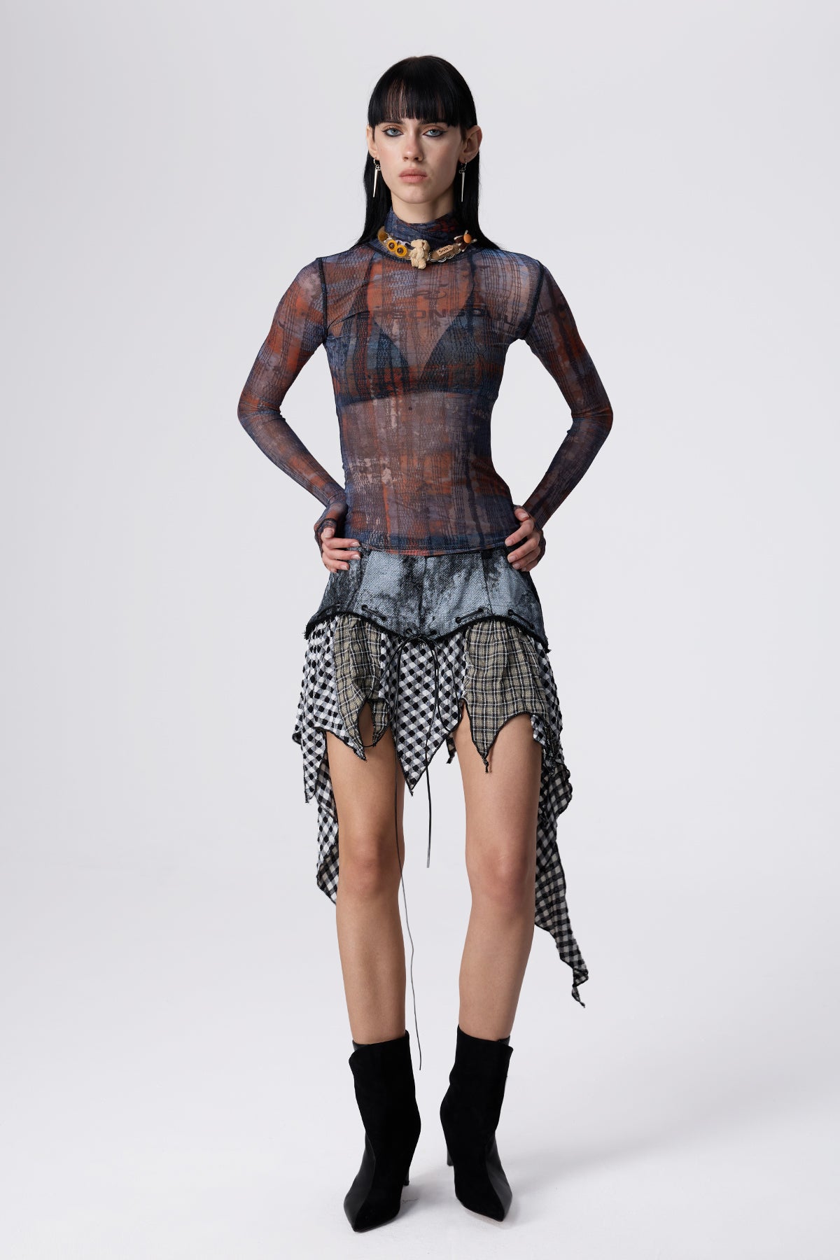 Soft Tension Long Sleeve Mesh Top