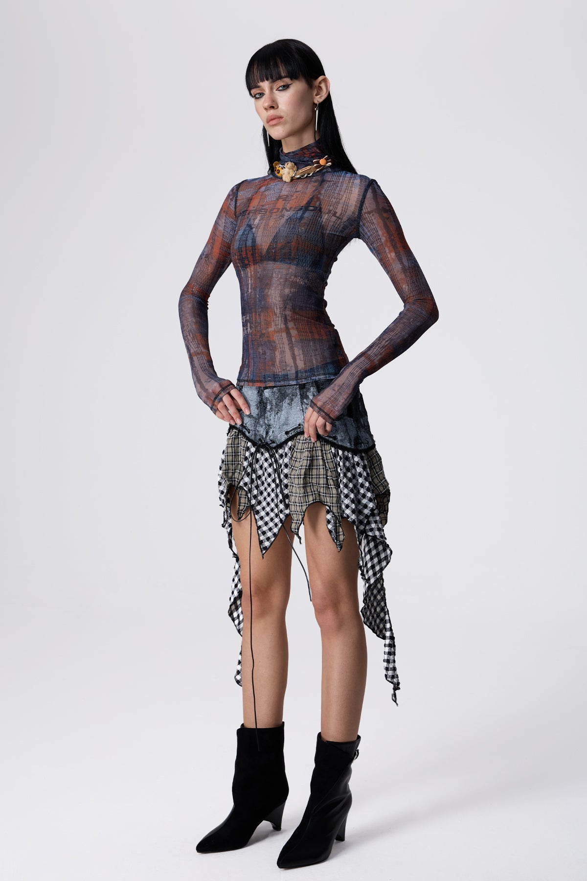 Soft Tension Long Sleeve Mesh Top