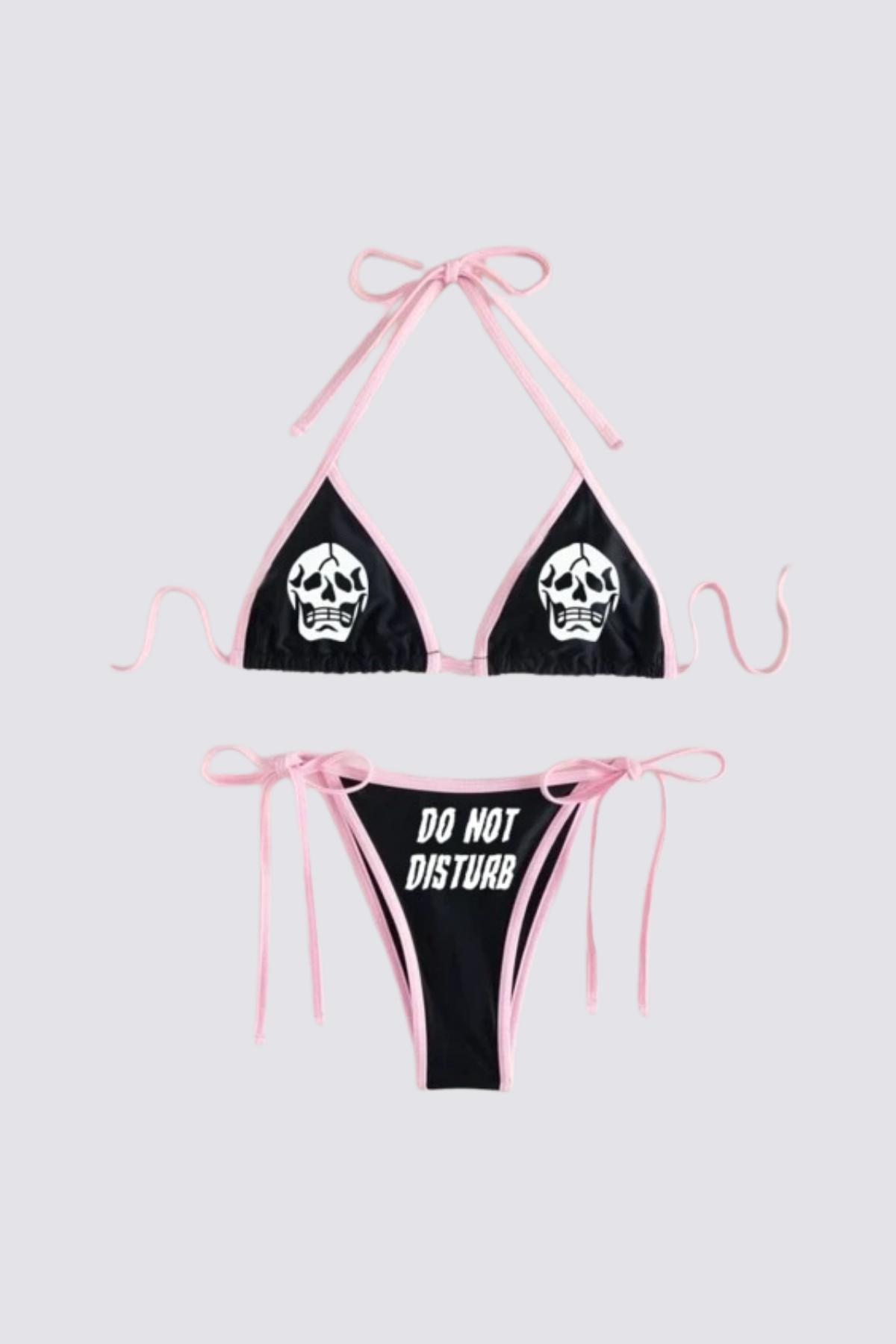 Soft Drift Skeleton Print Bikini Two Piece Set