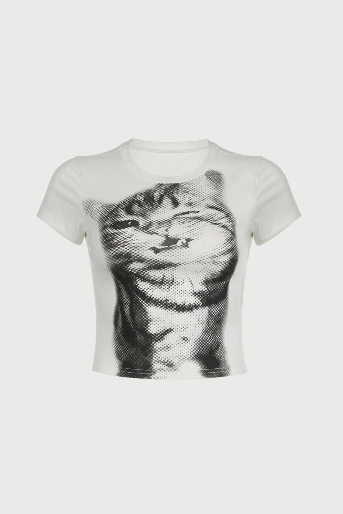 Soft Reveal Cat Print Crop Top