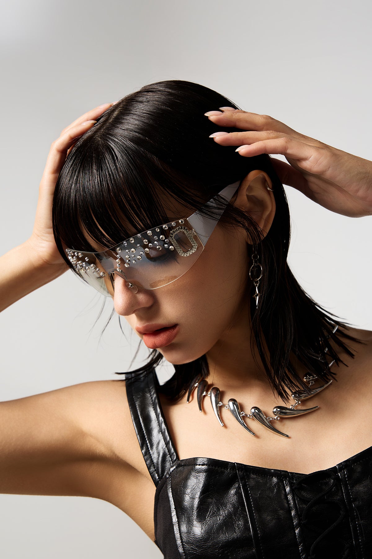 Solar Shield Rhinestone Embellished Sunglasses