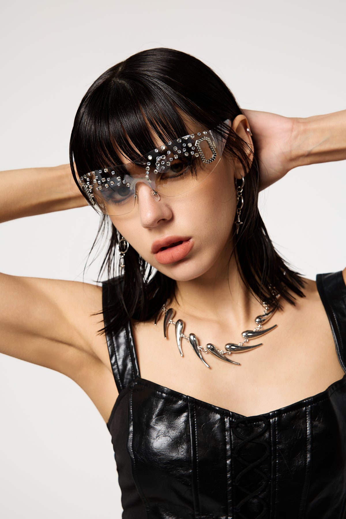 Solar Shield Rhinestone Embellished Sunglasses