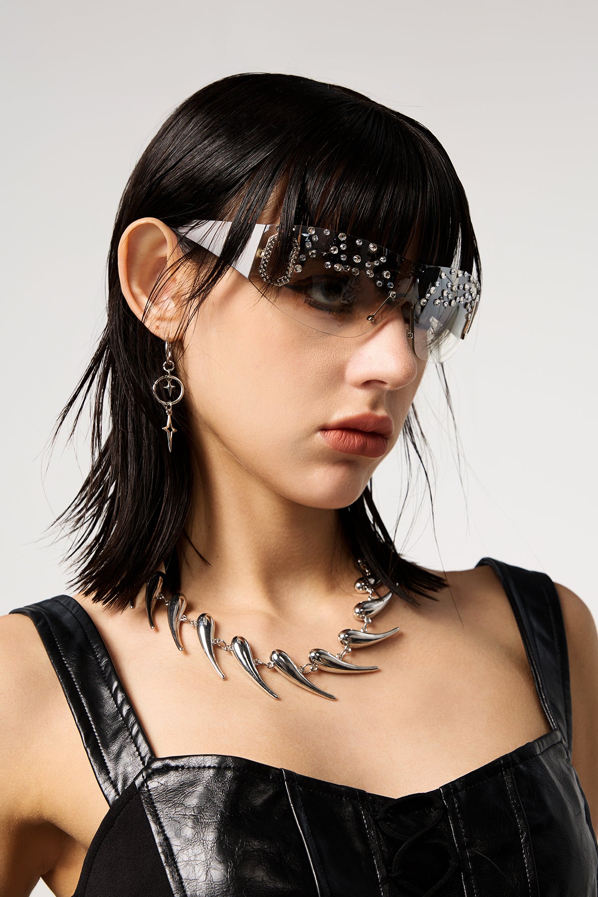 Solar Shield Rhinestone Embellished Sunglasses