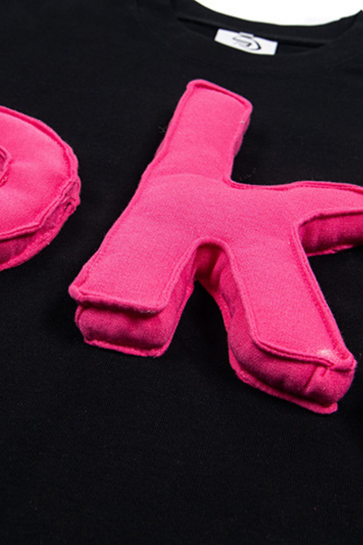 Solid Dash Print Top Black