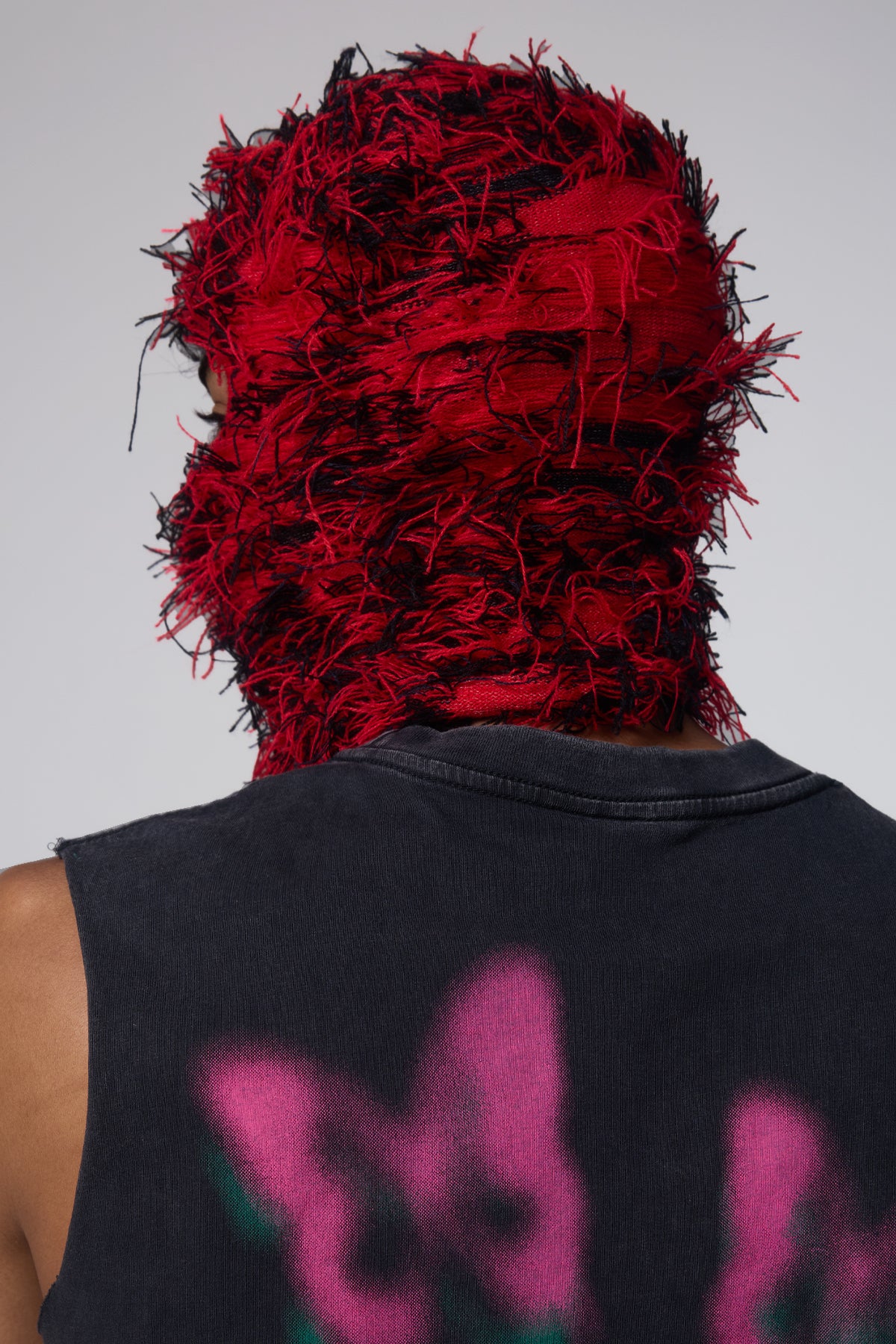 Solid Hood Knit Balaclava Red