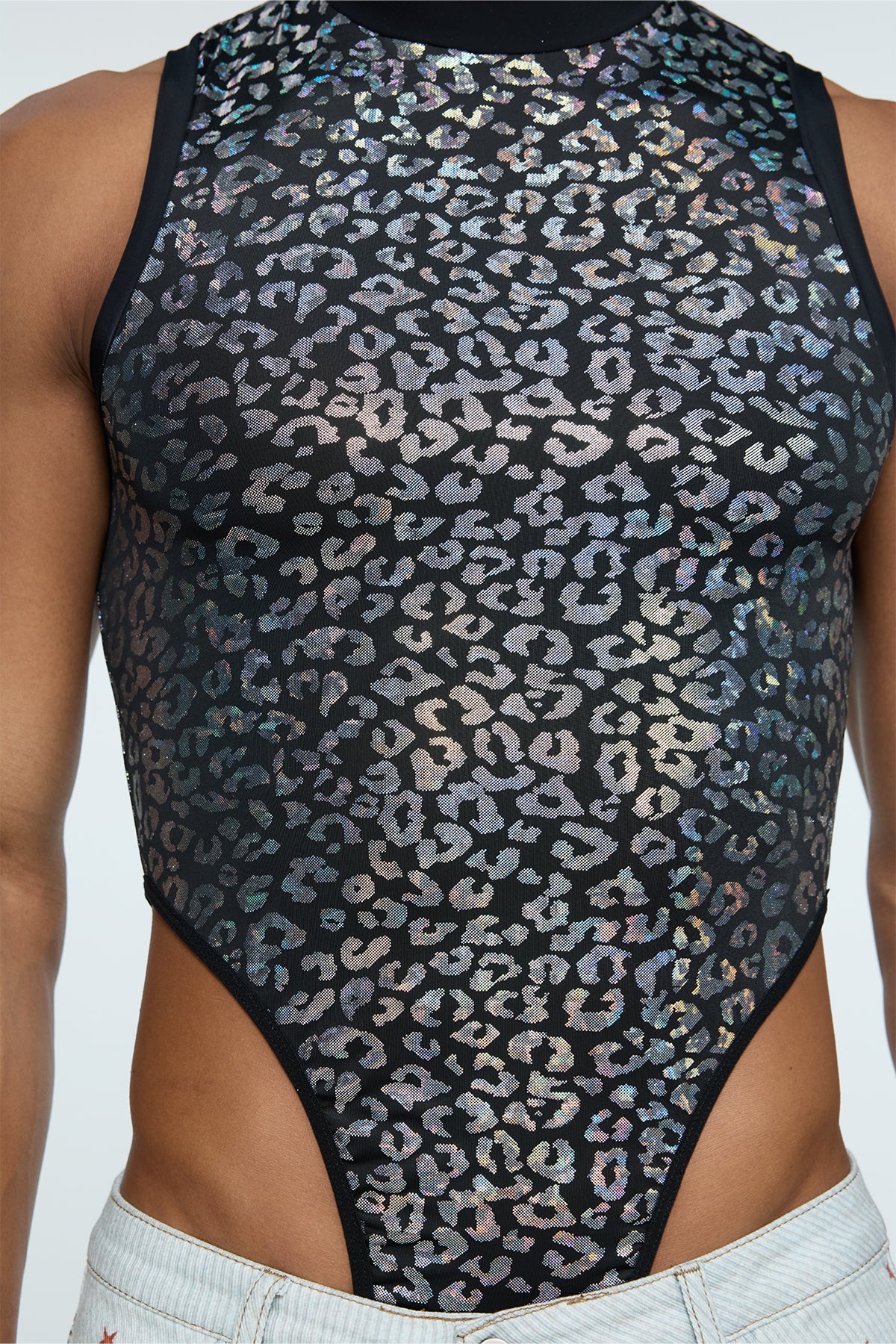 Solid Sheath Sleeveless Bodysuit Black