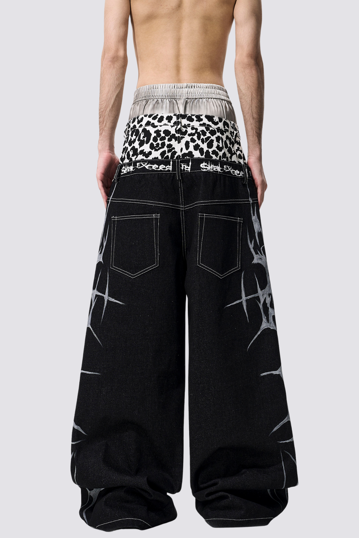 Sonic Core Leopard Print Wide Leg Jeans