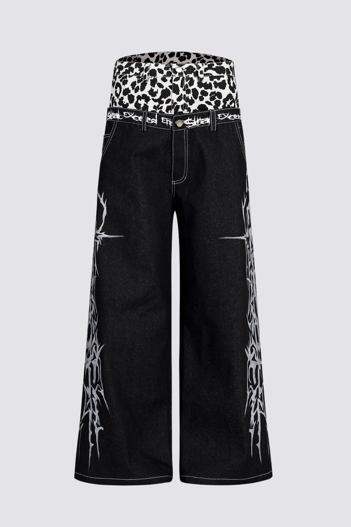 Sonic Core Leopard Print Wide Leg Jeans