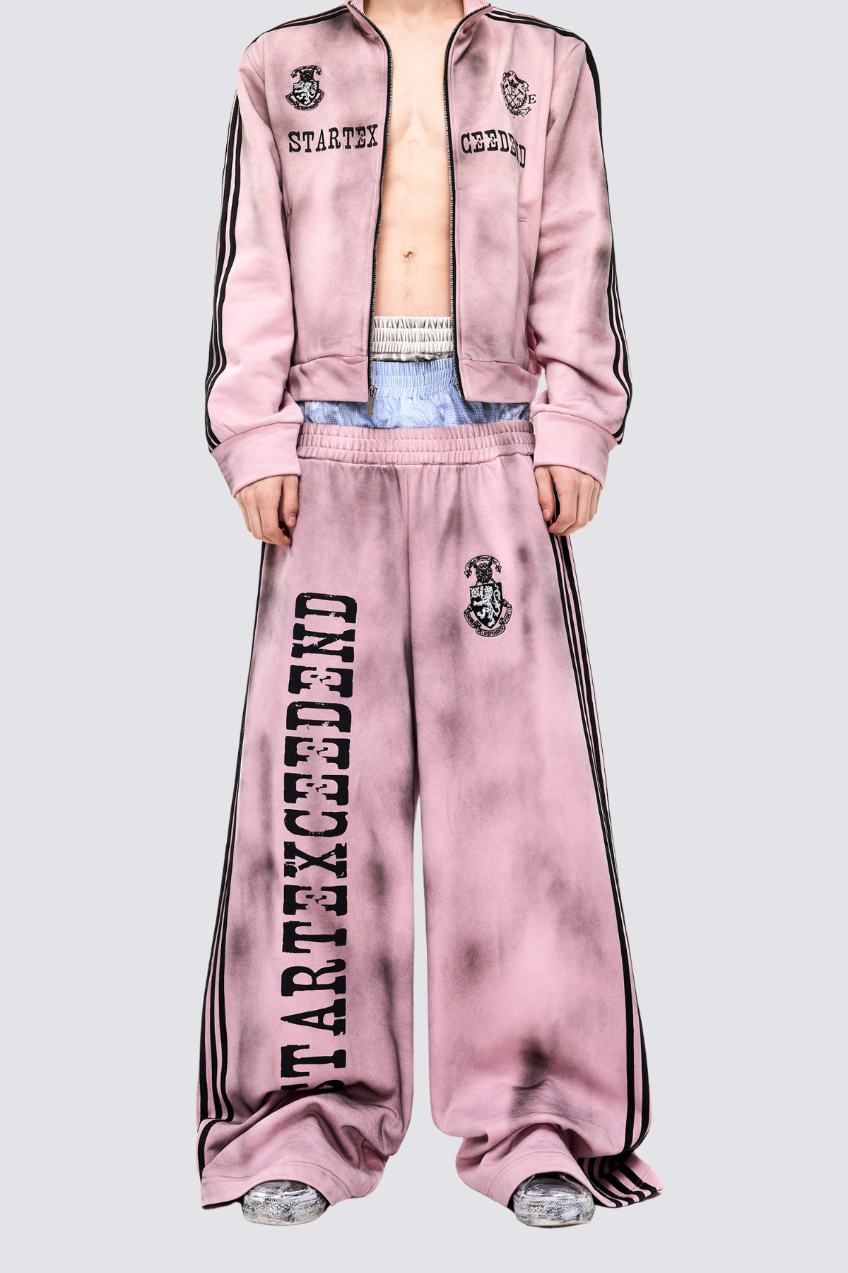 Space Mood Print Straight Pants