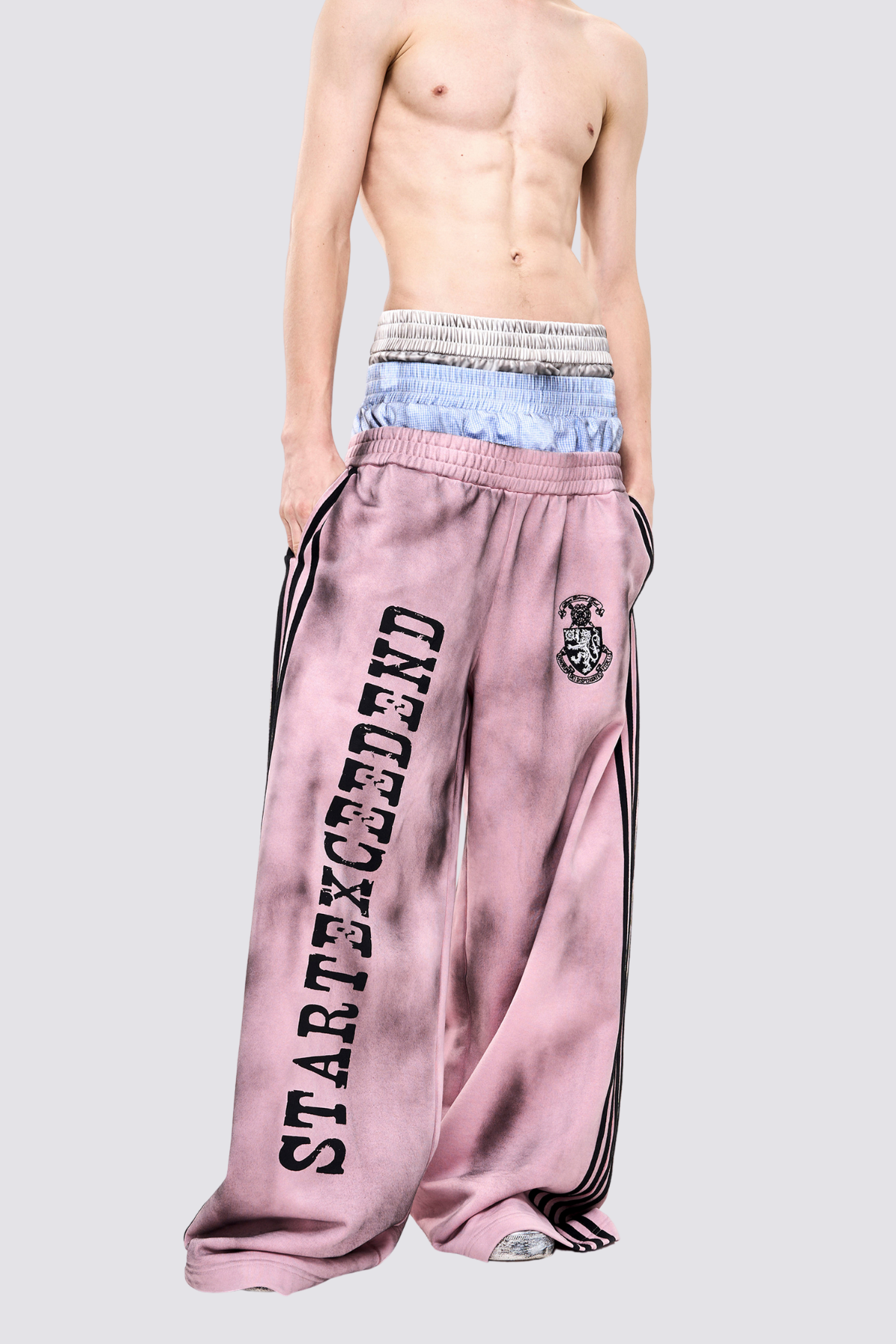 Space Mood Print Straight Pants