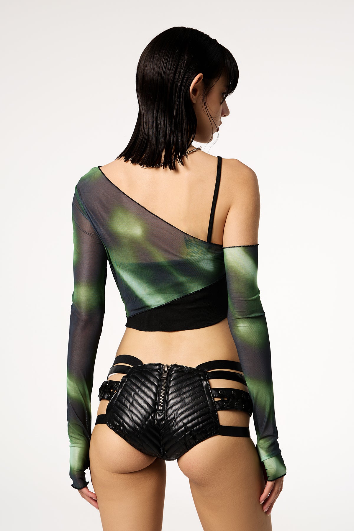 Sparkle Fever One Shoulder Printed Top