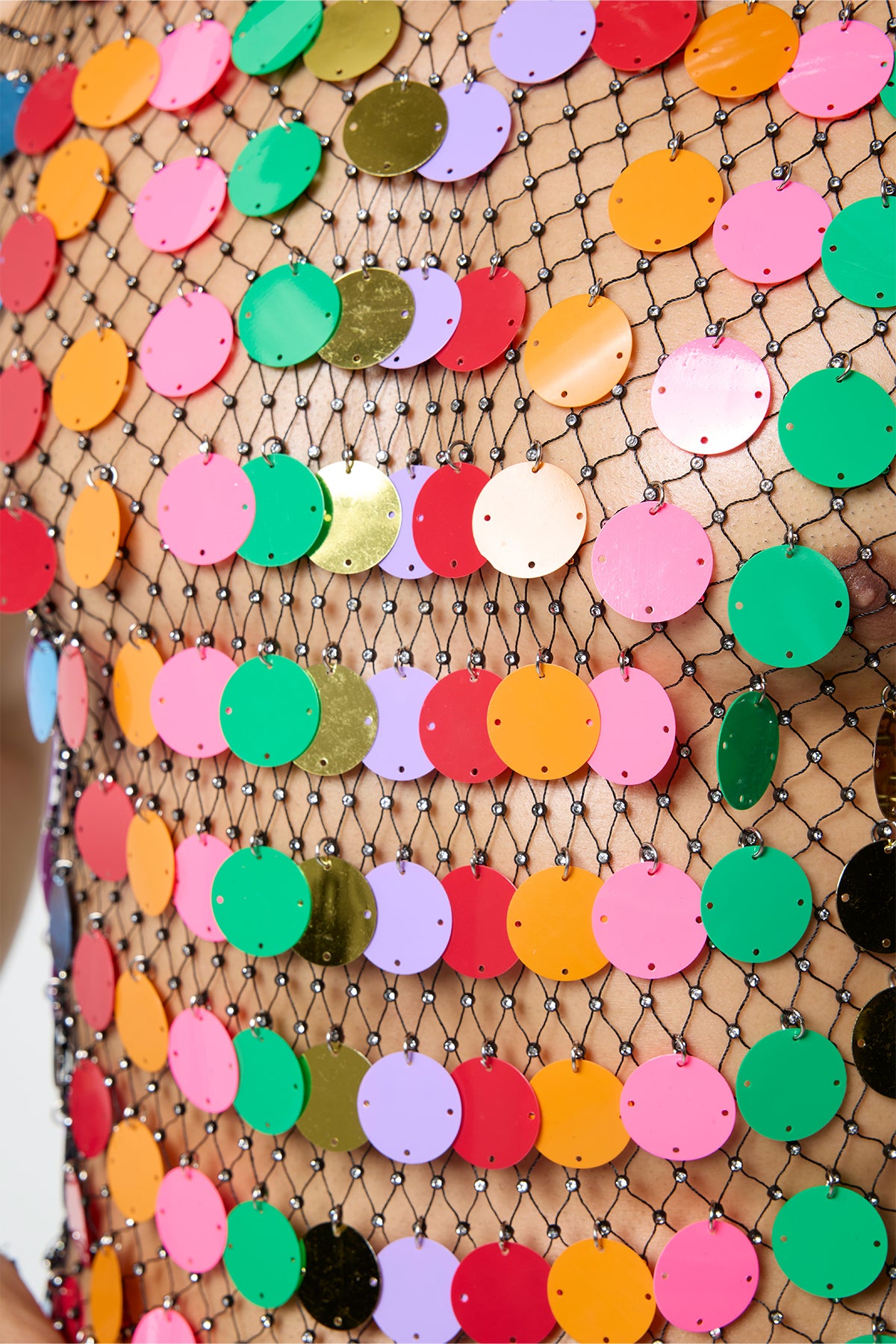 Sparkle Ray Rhinestone Mesh Sleeveless Top