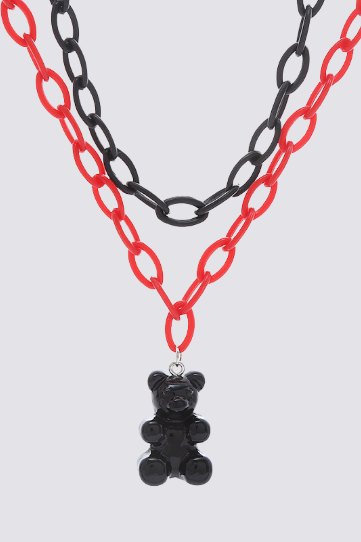 Spectrum Ring Bear Acrylic Necklace Black