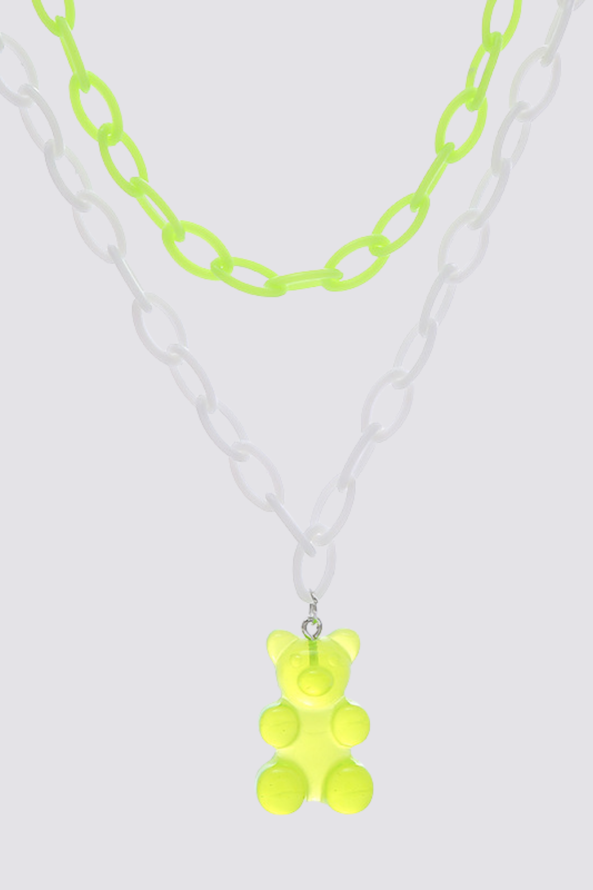 Spectrum Ring Bear Acrylic Necklace Green