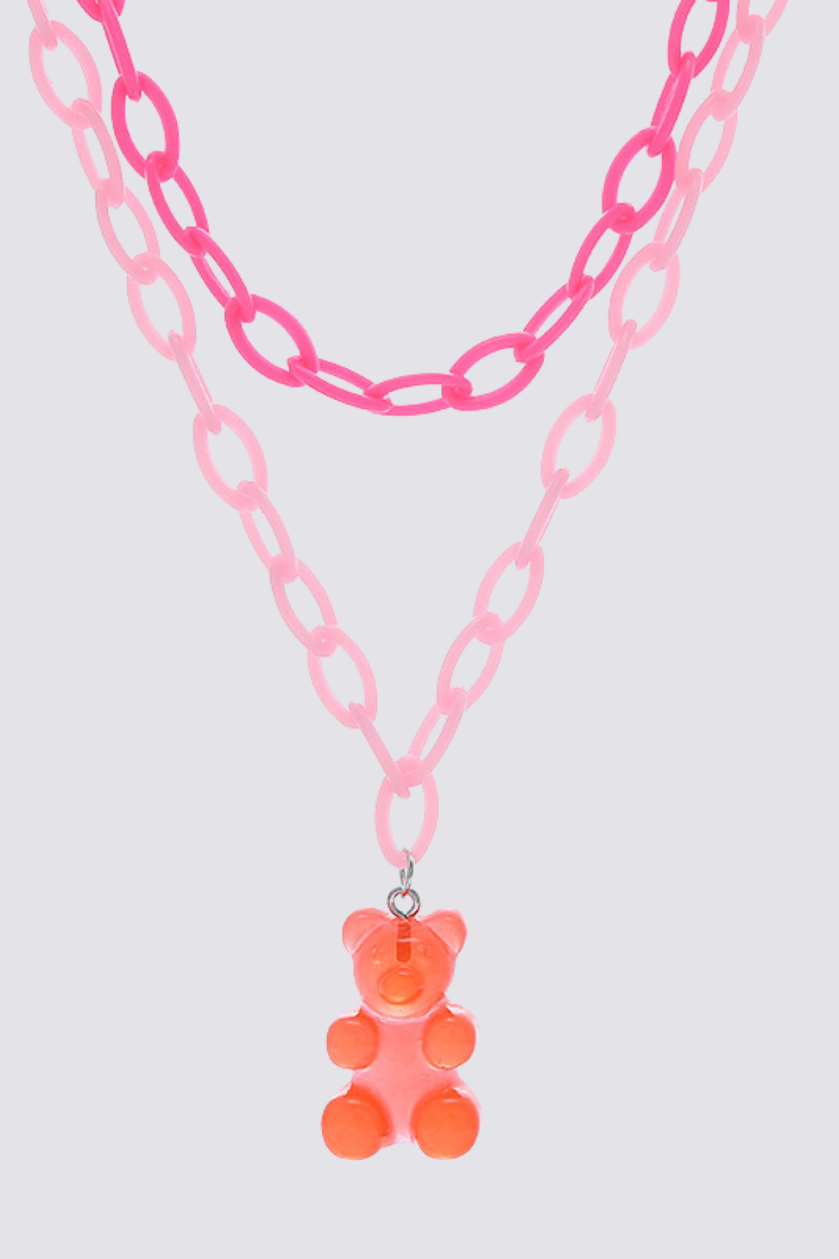 Spectrum Ring Bear Acrylic Necklace Red