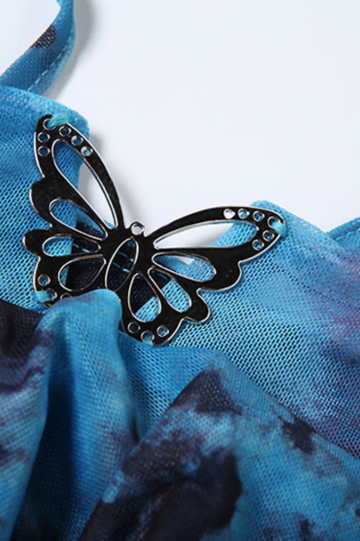 Spectrum Rush Fringe Print Skirt Set Blue