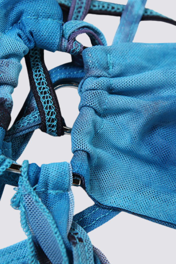 Spectrum Rush Fringe Print Skirt Set Blue