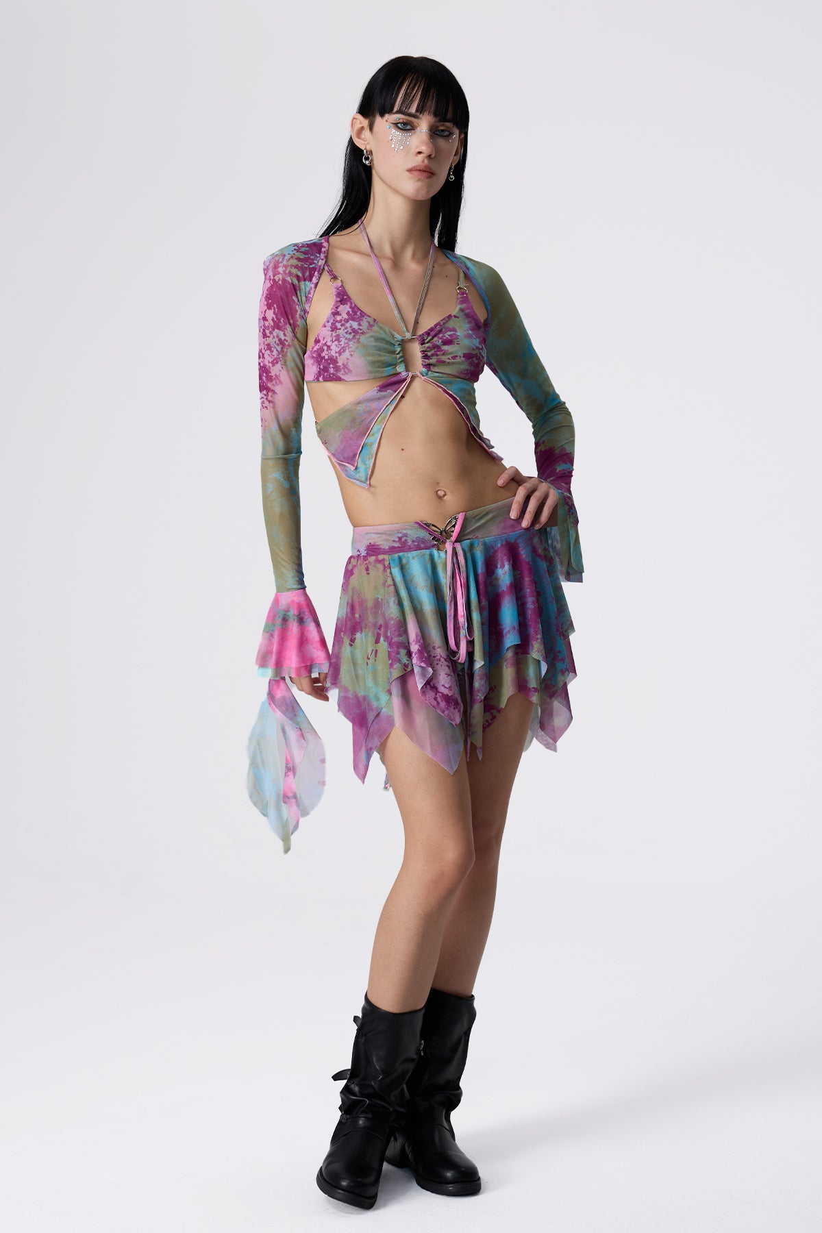 Spectrum Rush Fringe Print Skirt Set