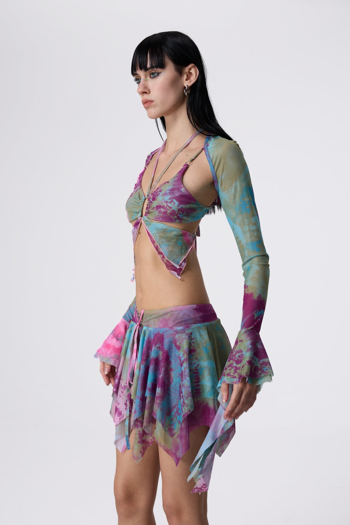 Spectrum Rush Fringe Print Skirt Set