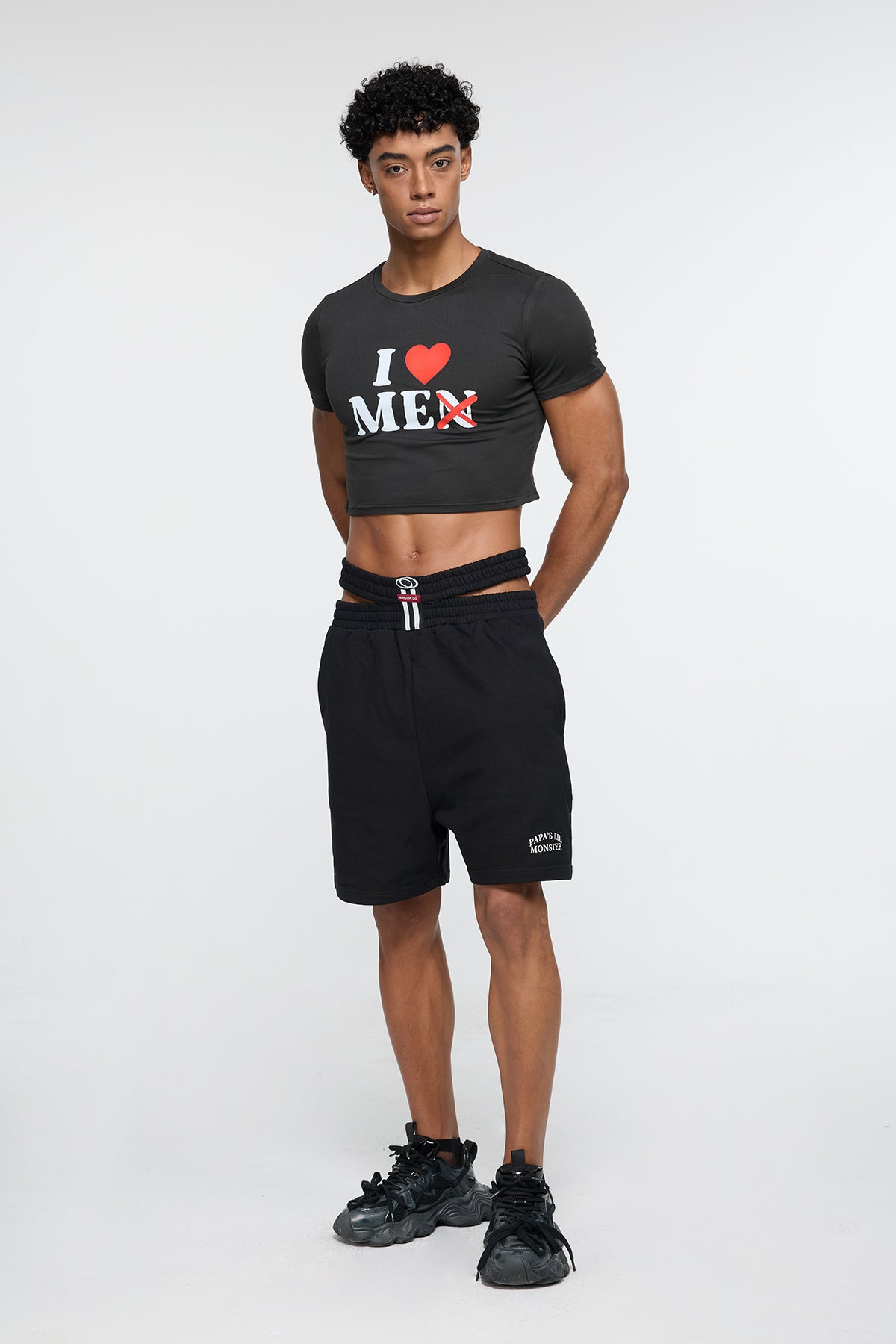 Split Frame Print Crop Top
