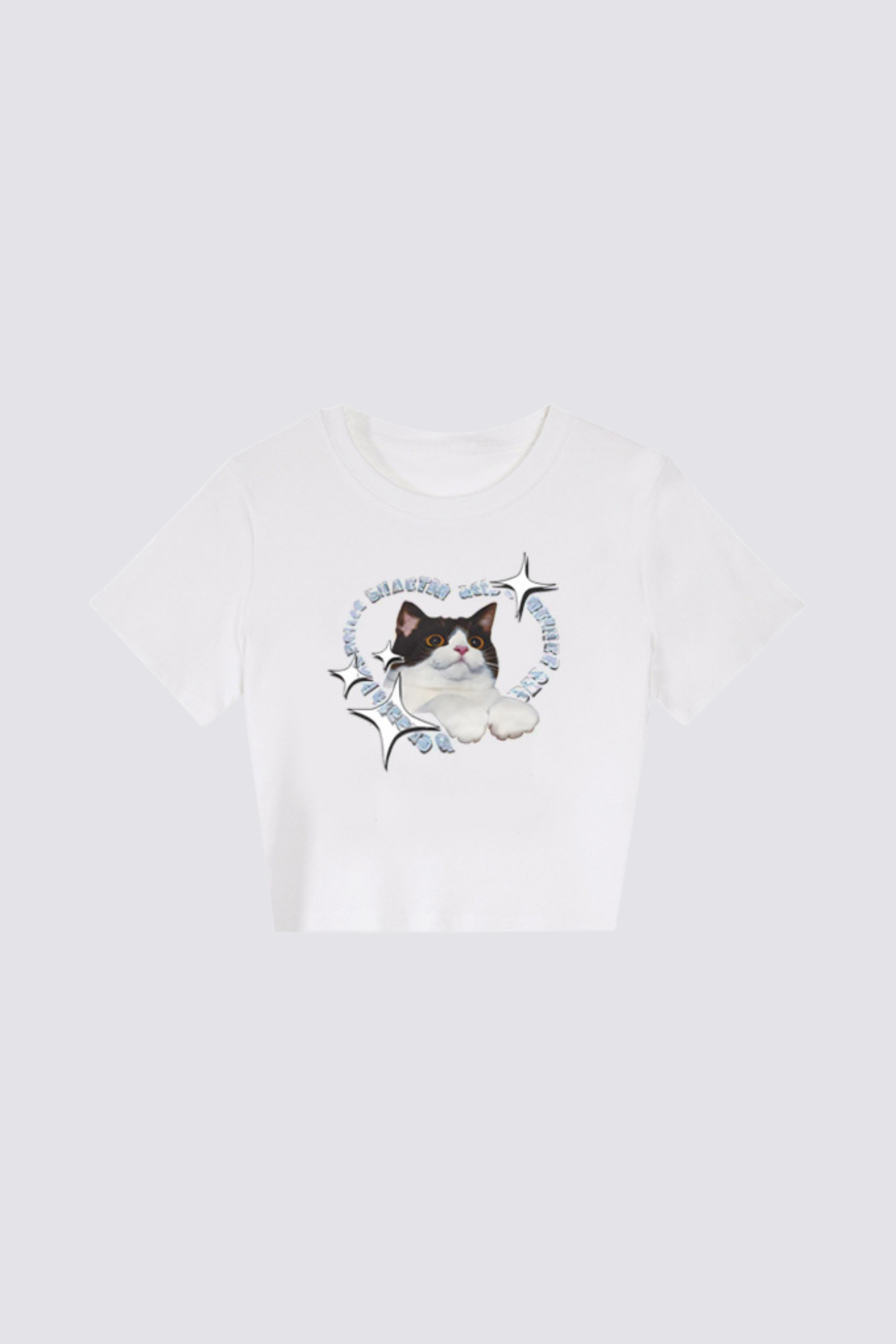 Split Spine Cat Print Crop Top