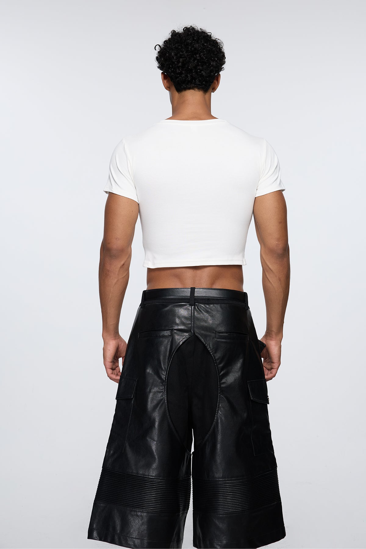 Split Spine Cat Print Crop Top