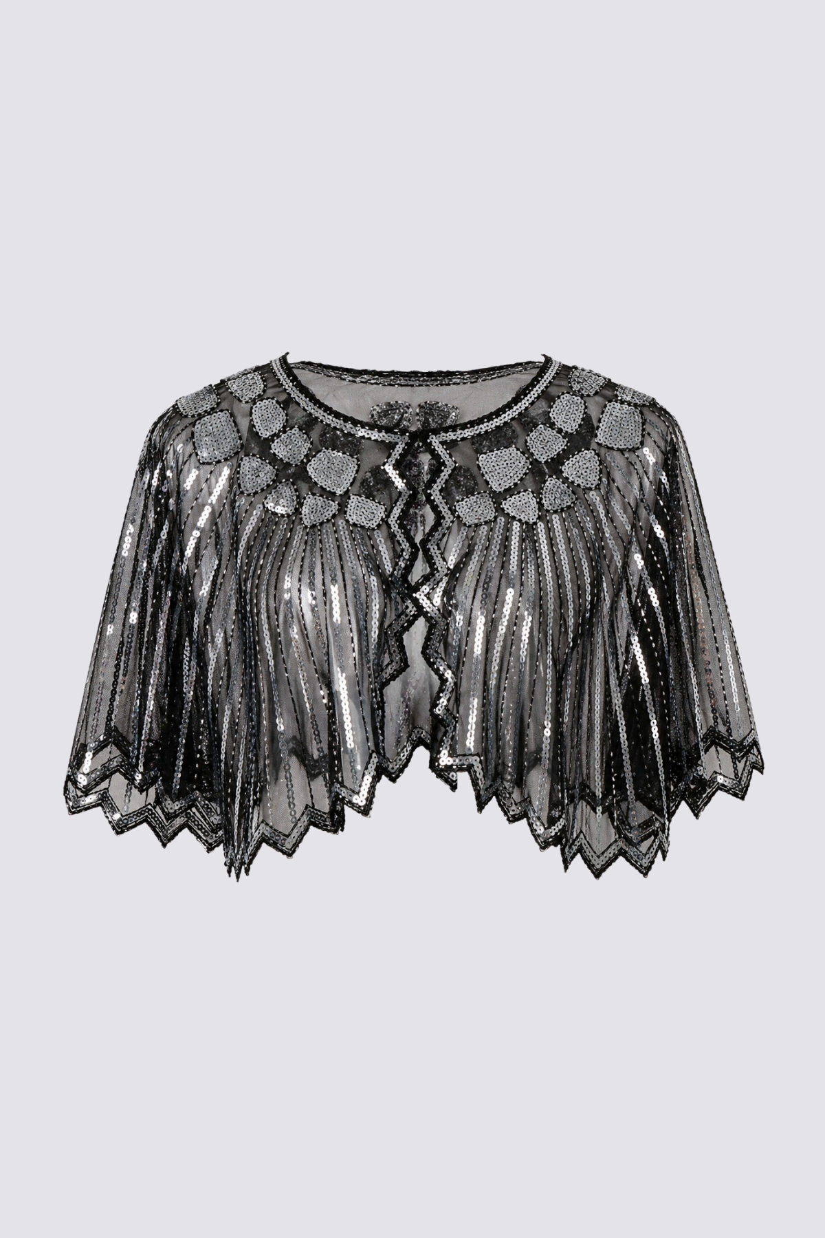 Stardust Shine Sequin Mesh Cape Silver
