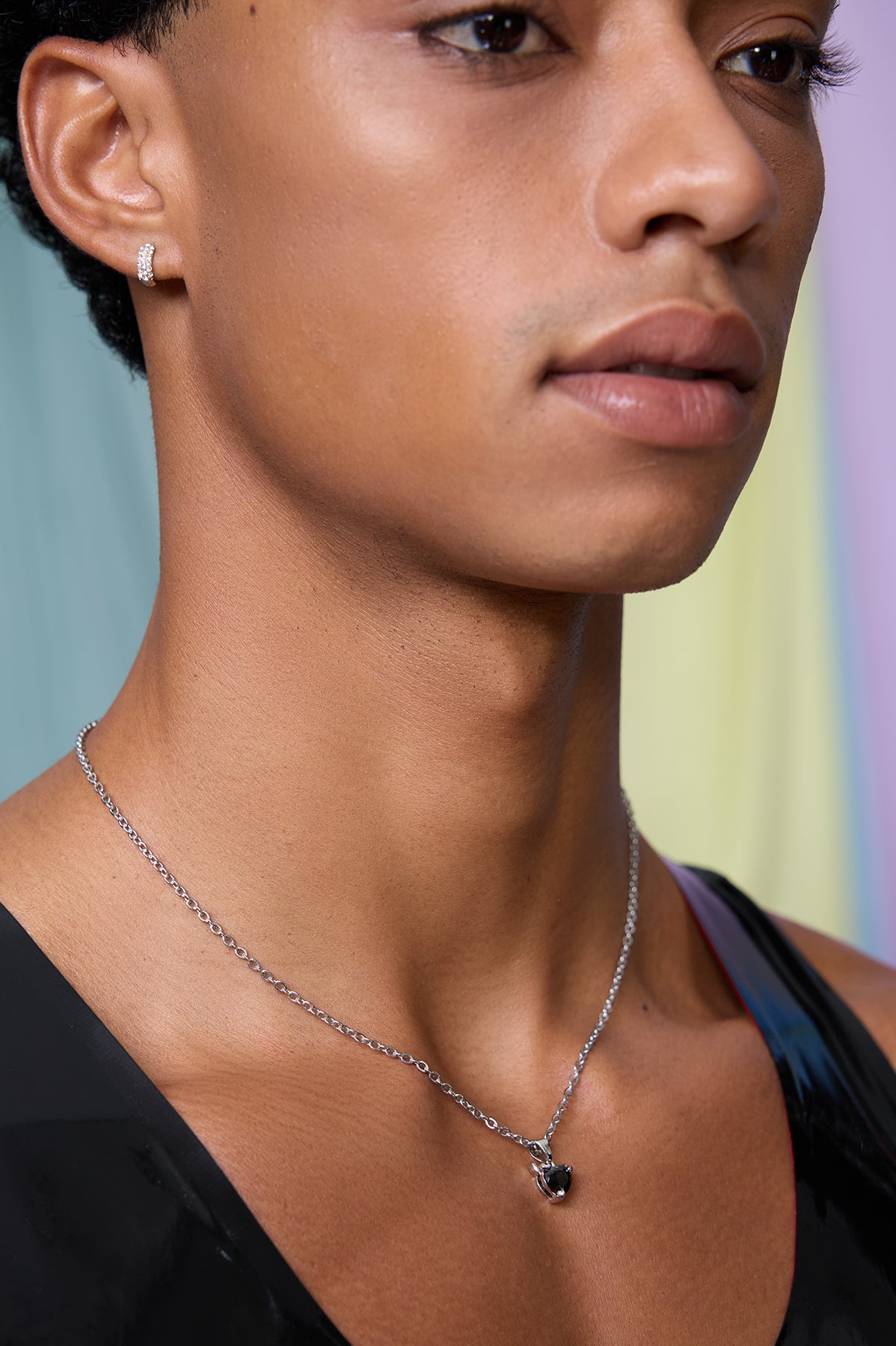 Stark Alloy Rhinestone Necklace Black