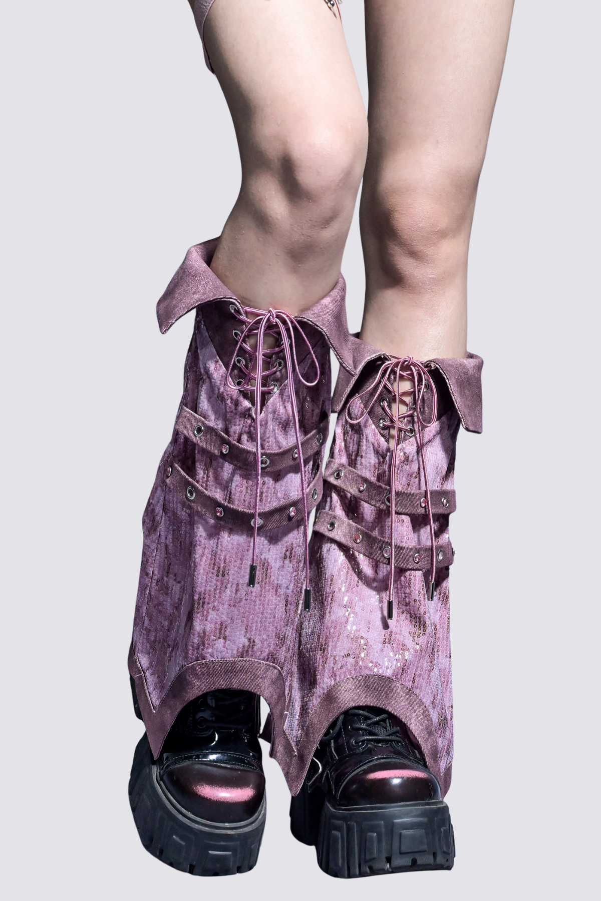 Starlet Drive Denim Sequin Leg Warmers