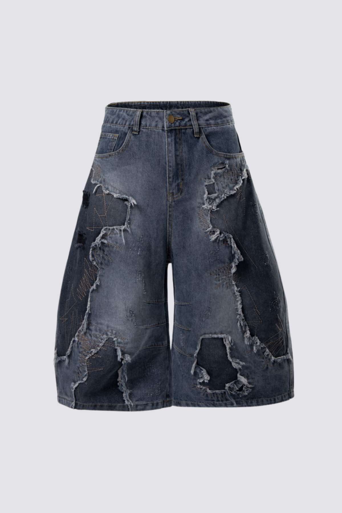 Static Drift Barrel Embroidered Capri Jeans