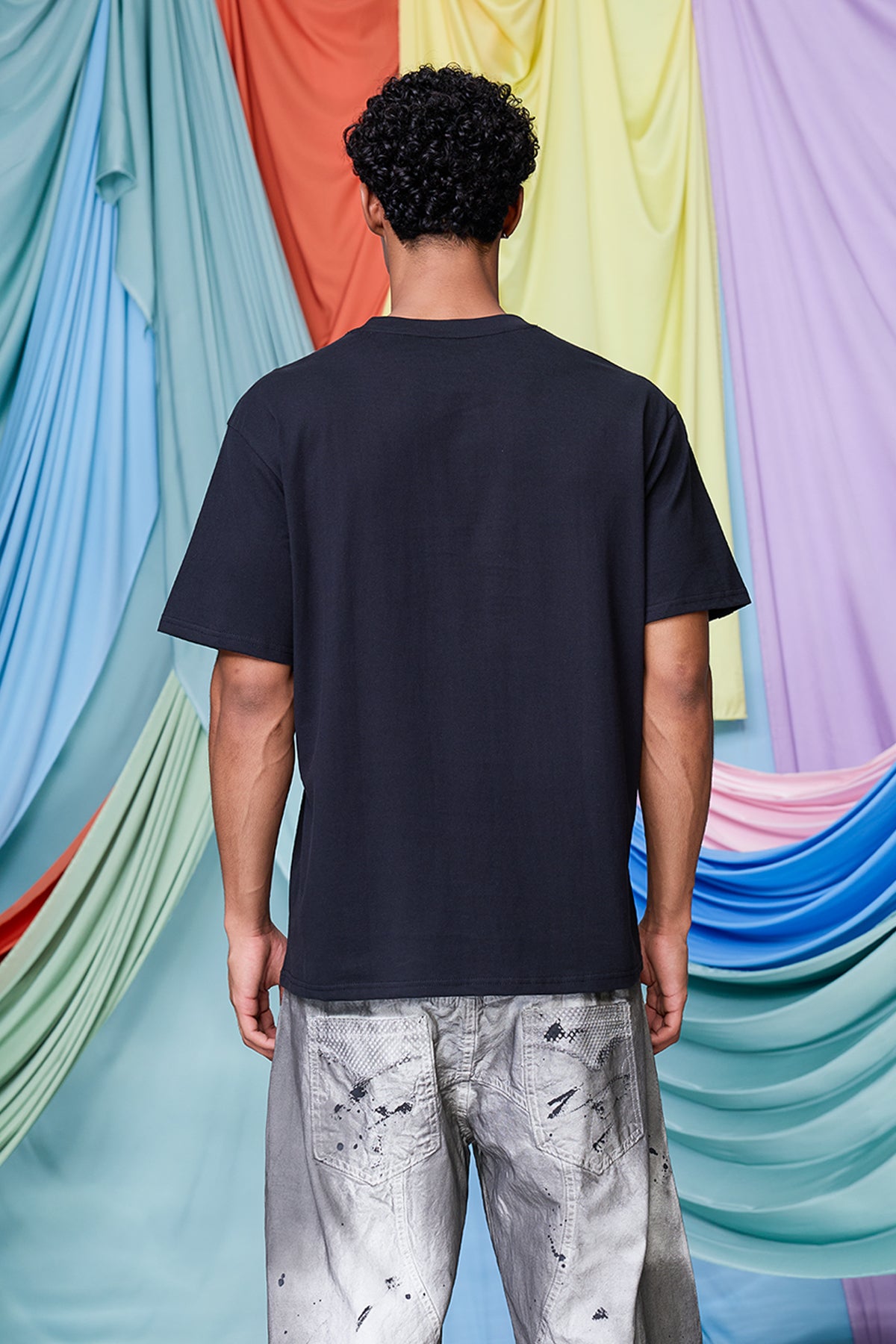 Static Pitch Print T-Shirt Black