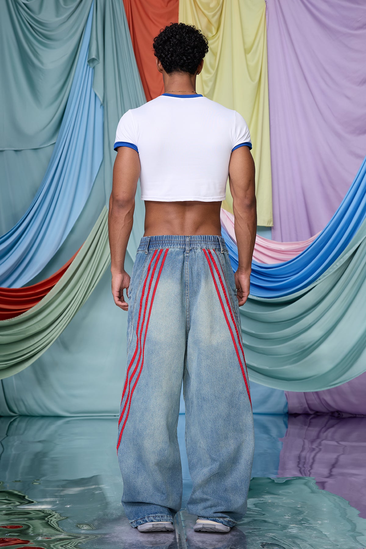 Static Trace Print Crop Top