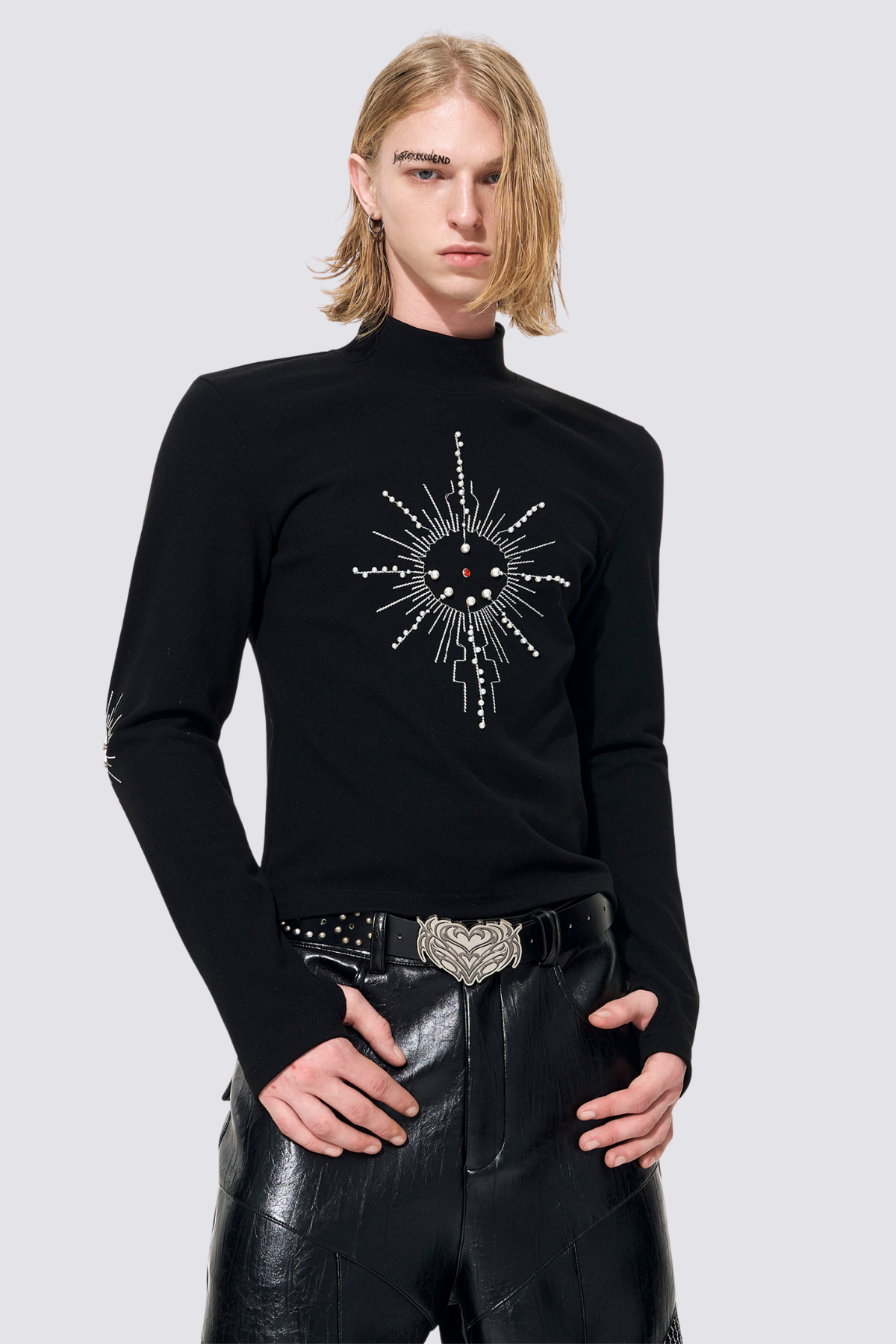 Static Void Embroidery Pearl Long Sleeve Top