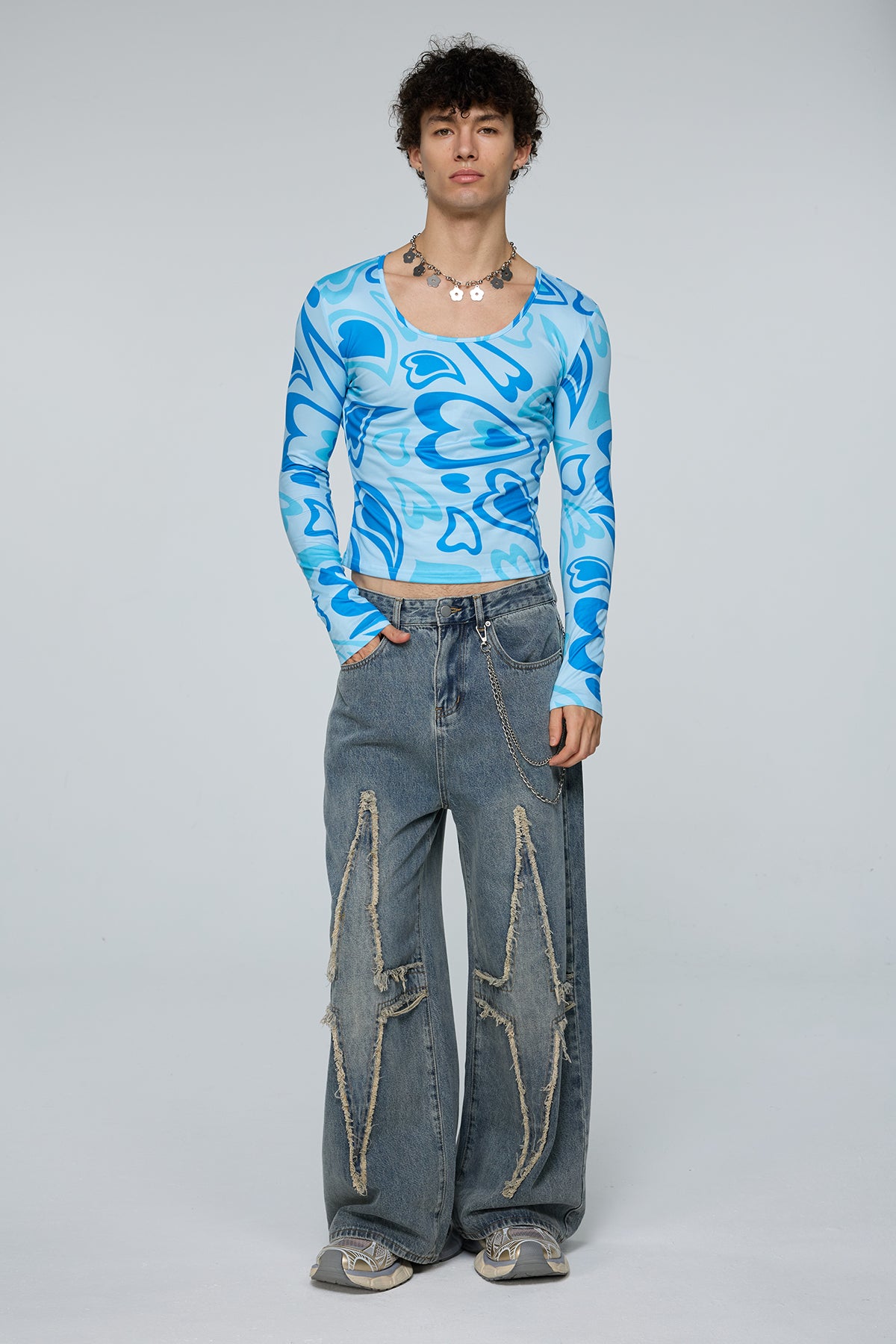Static Wash Star Wide Leg Jeans